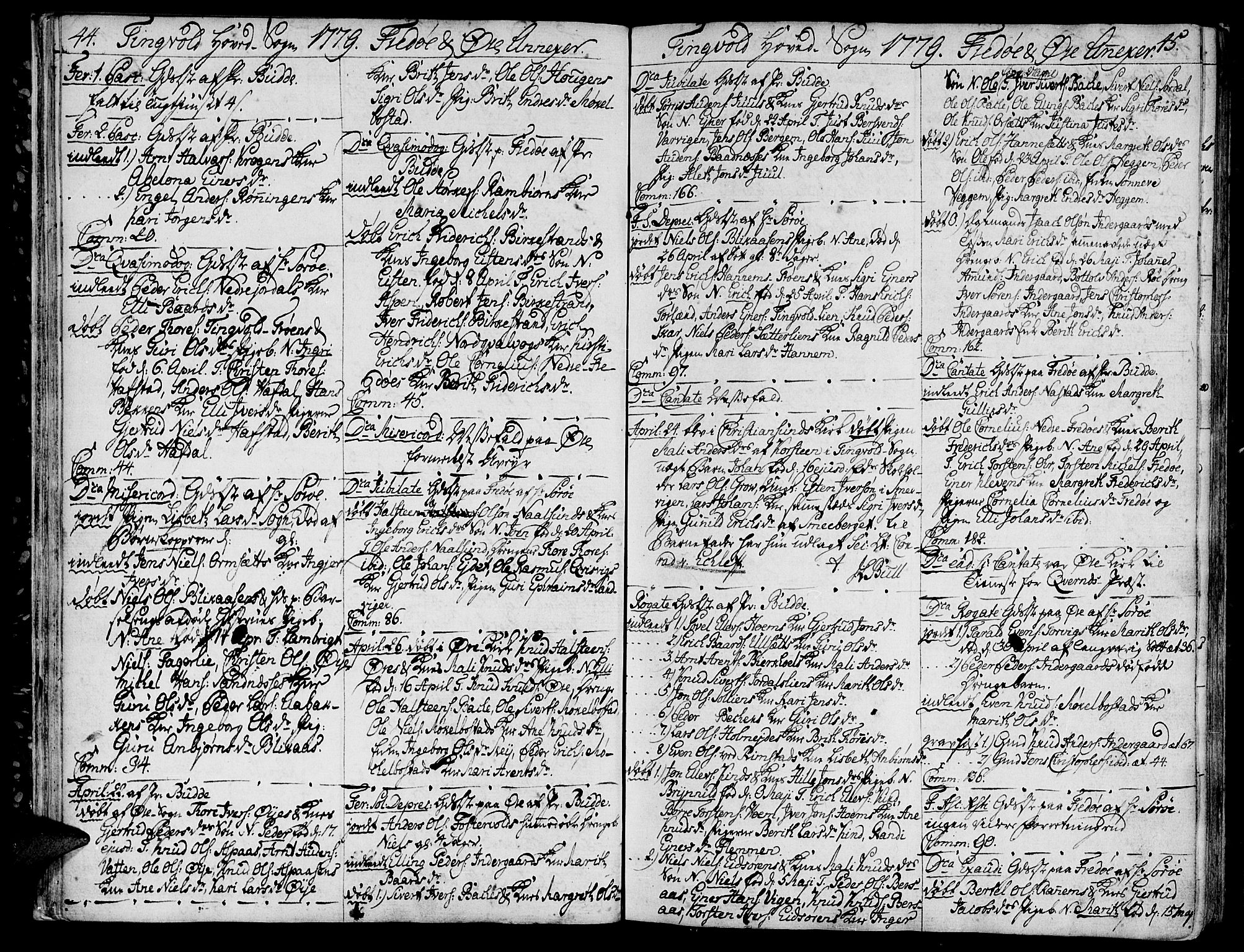 Ministerialprotokoller, klokkerbøker og fødselsregistre - Møre og Romsdal, SAT/A-1454/586/L0980: Parish register (official) no. 586A06, 1776-1794, p. 44-45