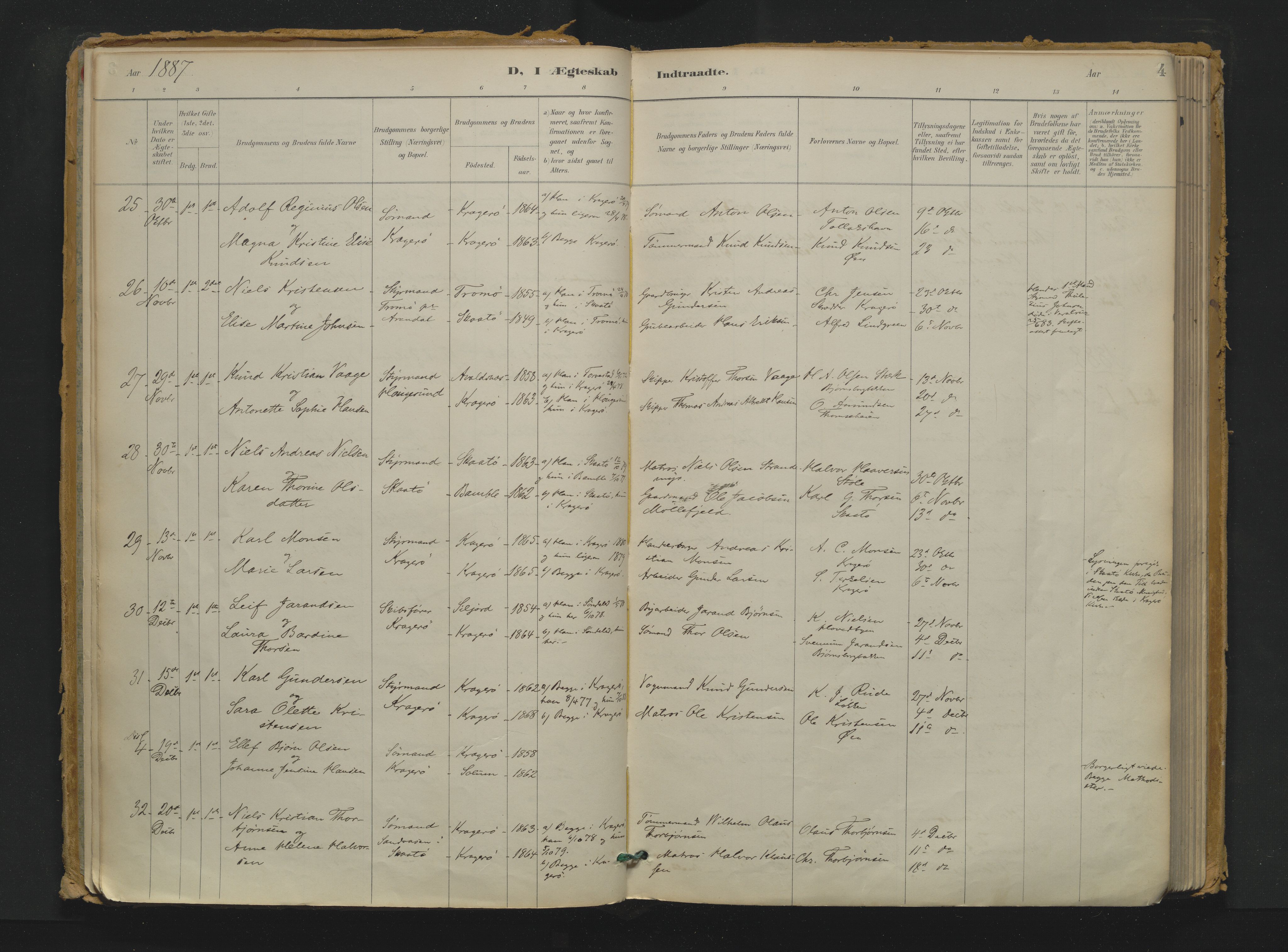 Kragerø kirkebøker, AV/SAKO-A-278/F/Fa/L0016: Parish register (official) no. 16, 1887-1944