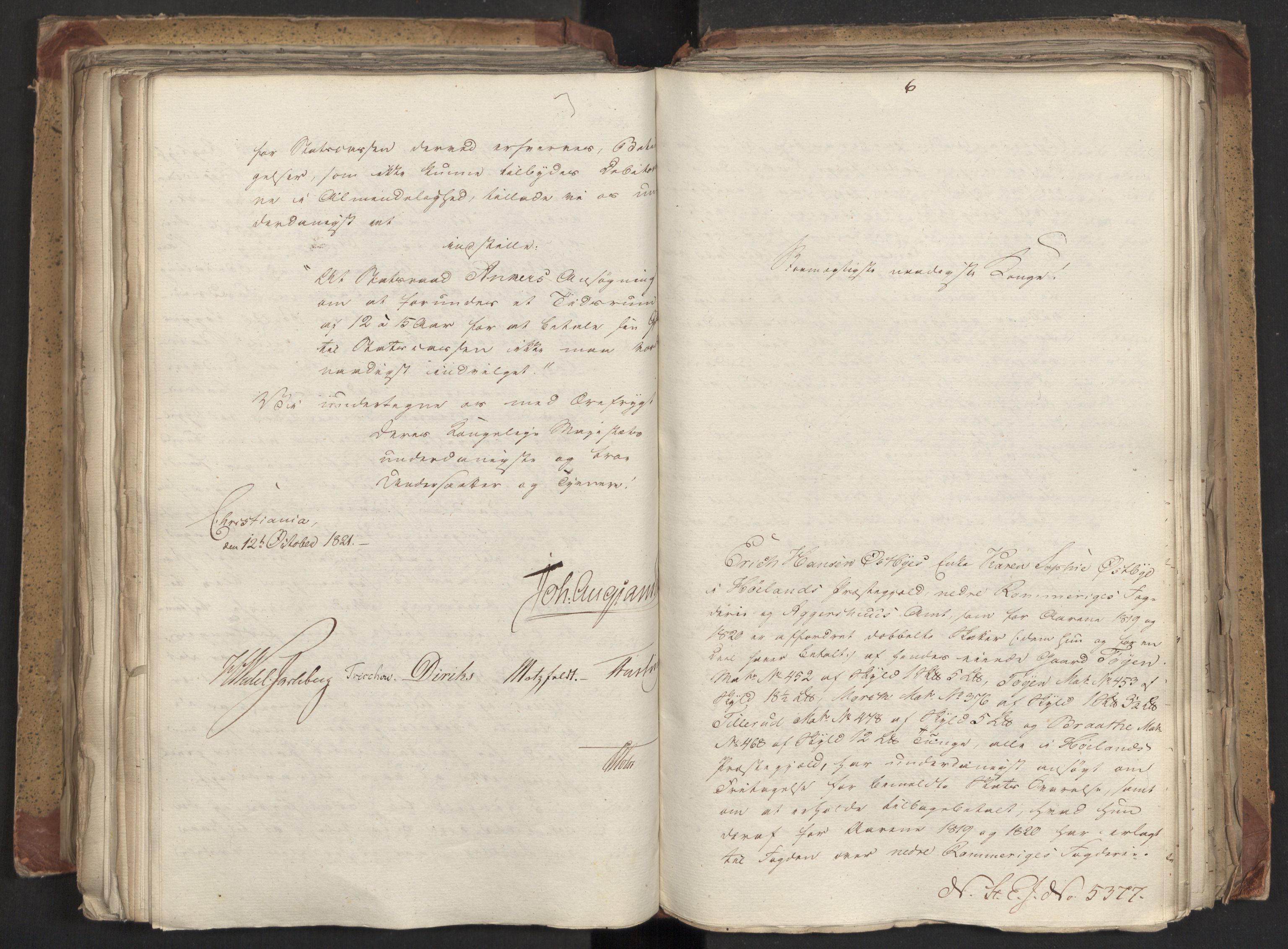 Statsrådsavdelingen i Stockholm, AV/RA-S-1003/D/Da/L0027: Regjeringsinnstillinger nr. 5275-5436, 1821, p. 345