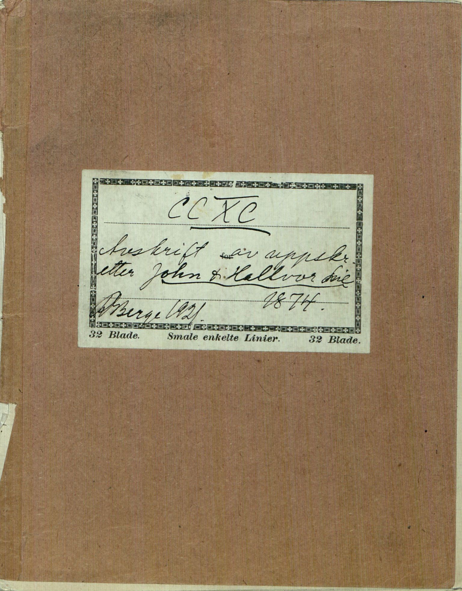 Rikard Berge, TEMU/TGM-A-1003/F/L0007/0040: 251-299 / 290 Avskrift av oppskrifter etter John og Haavor Lie. 1874. Etter bestemor. R. Berge, 1921, p. 1