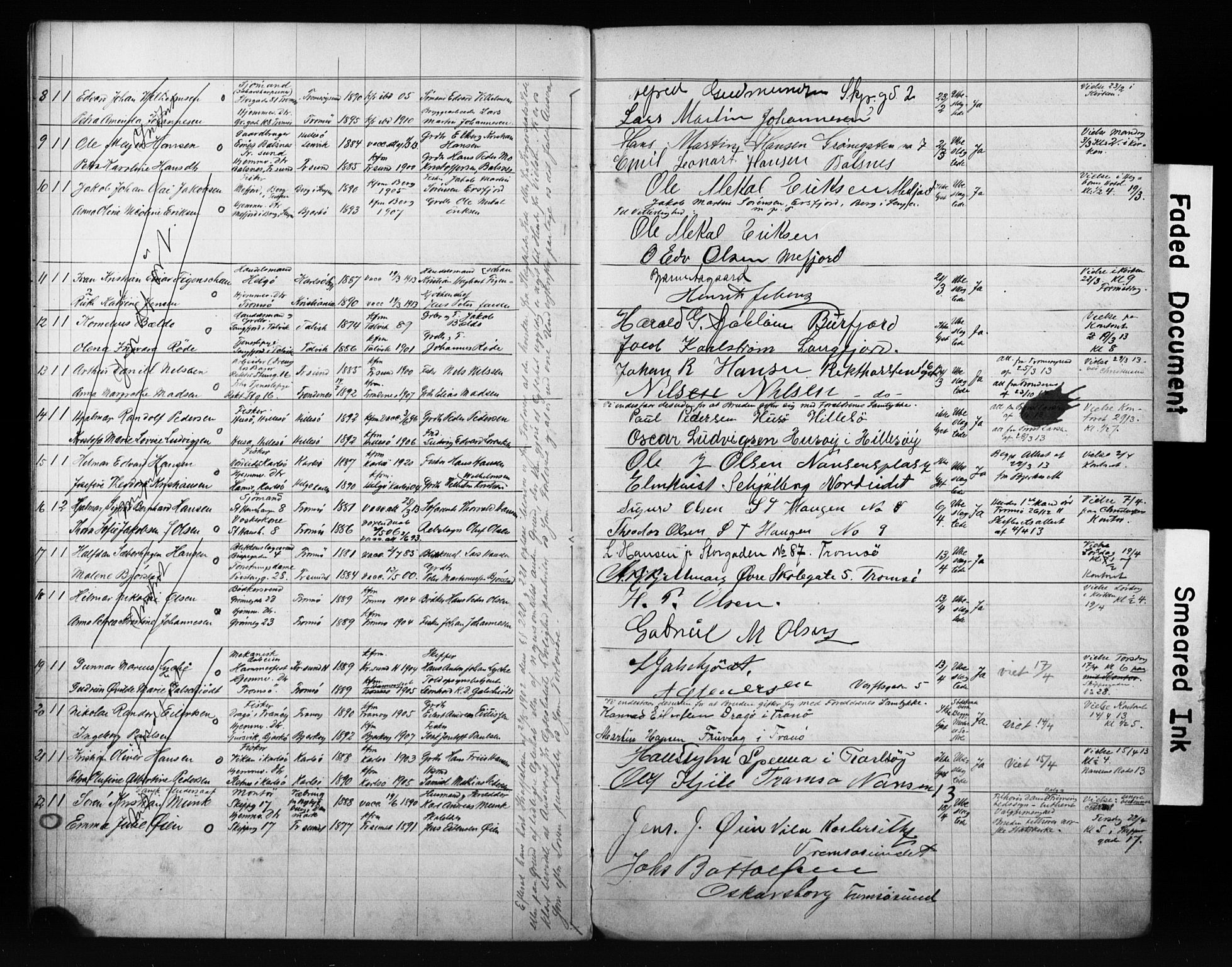 Tromsø sokneprestkontor/stiftsprosti/domprosti, AV/SATØ-S-1343/H/Hc/L0099/0007: Banns register no. 99.7, 1911-1915