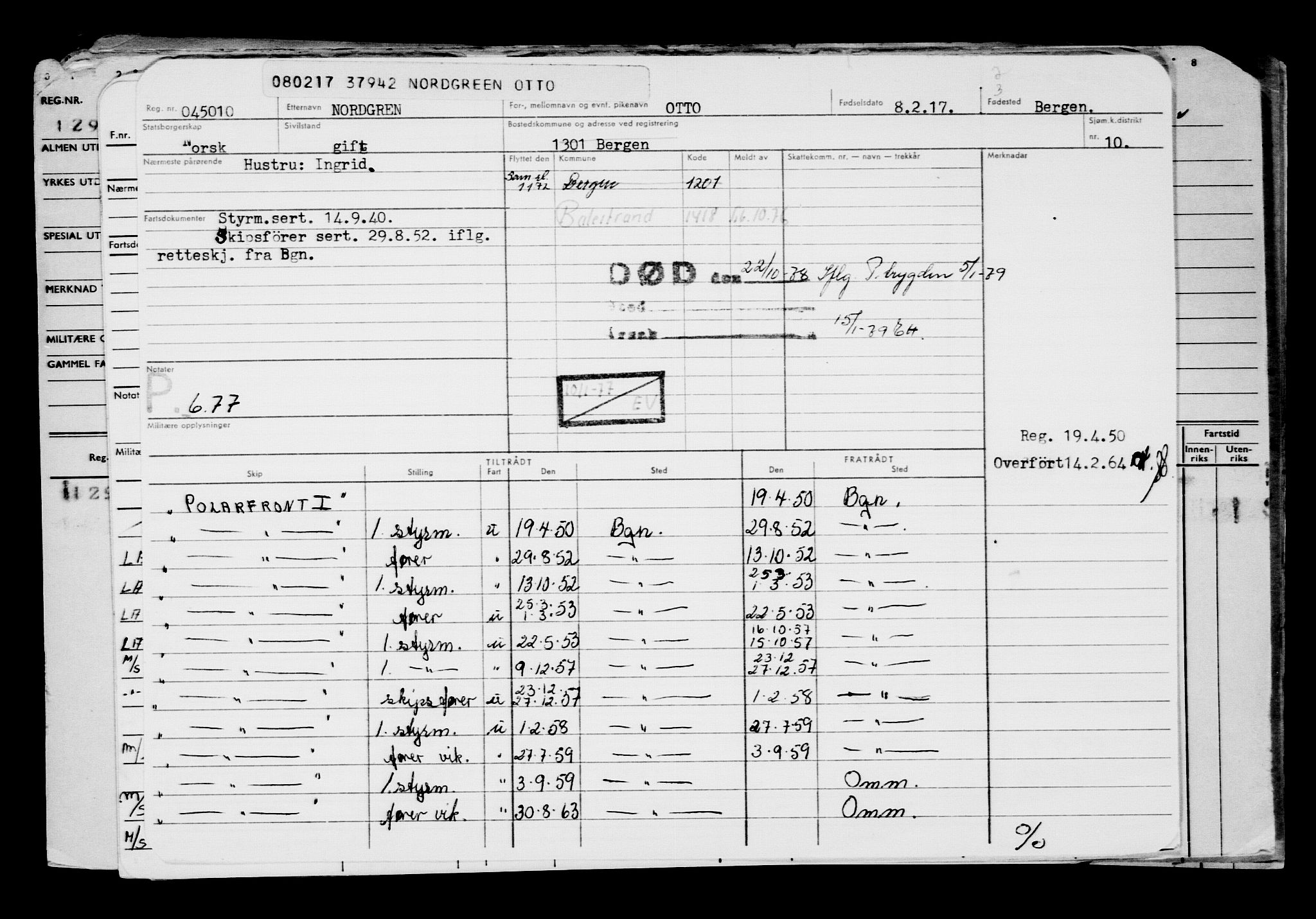 Direktoratet for sjømenn, AV/RA-S-3545/G/Gb/L0145: Hovedkort, 1917, p. 763