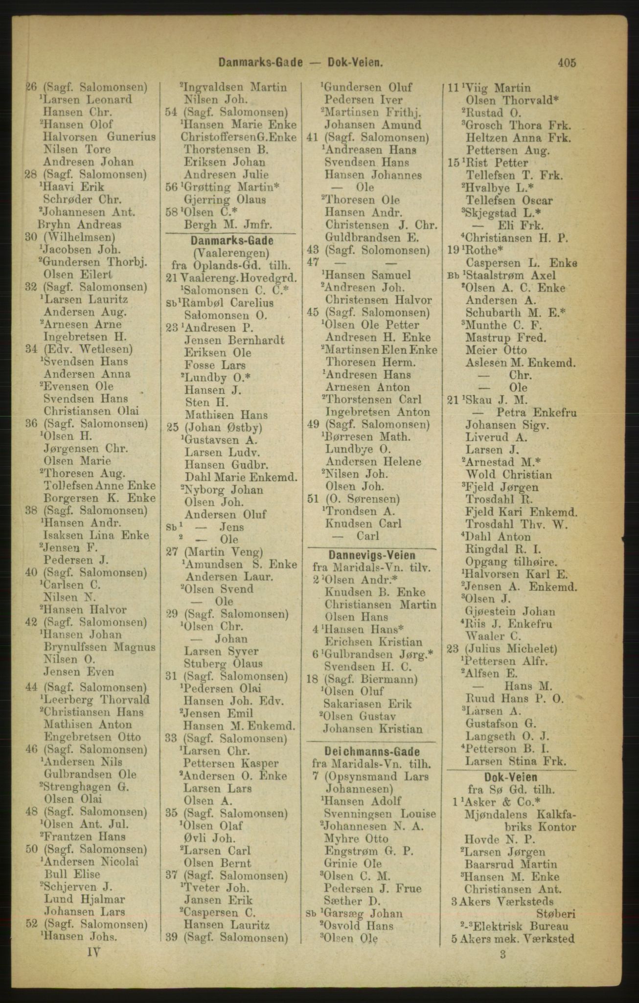 Kristiania/Oslo adressebok, PUBL/-, 1888, p. 405