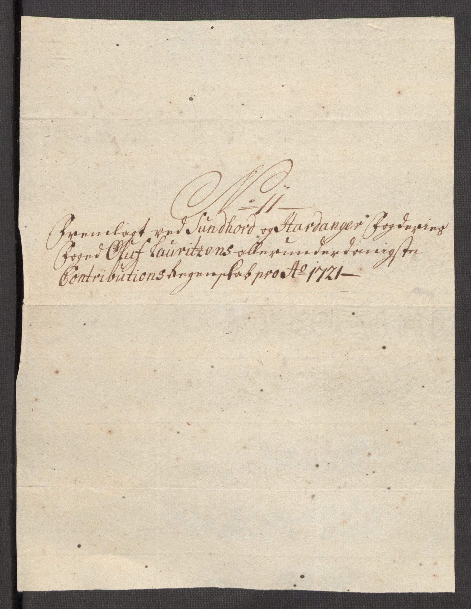 Rentekammeret inntil 1814, Reviderte regnskaper, Fogderegnskap, AV/RA-EA-4092/R48/L3000: Fogderegnskap Sunnhordland og Hardanger, 1721, p. 123