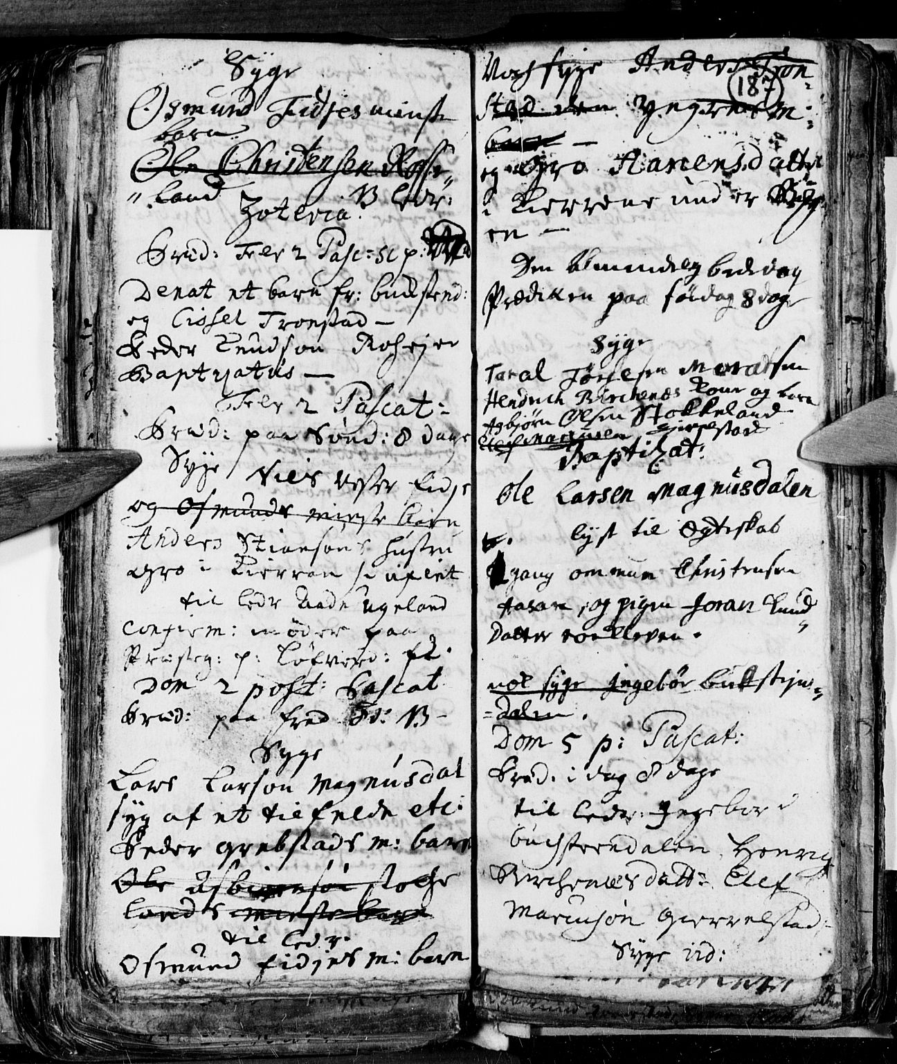 Søgne sokneprestkontor, SAK/1111-0037/F/Fa/Faa/L0001: Parish register (official) no. A 1, 1716-1740, p. 187