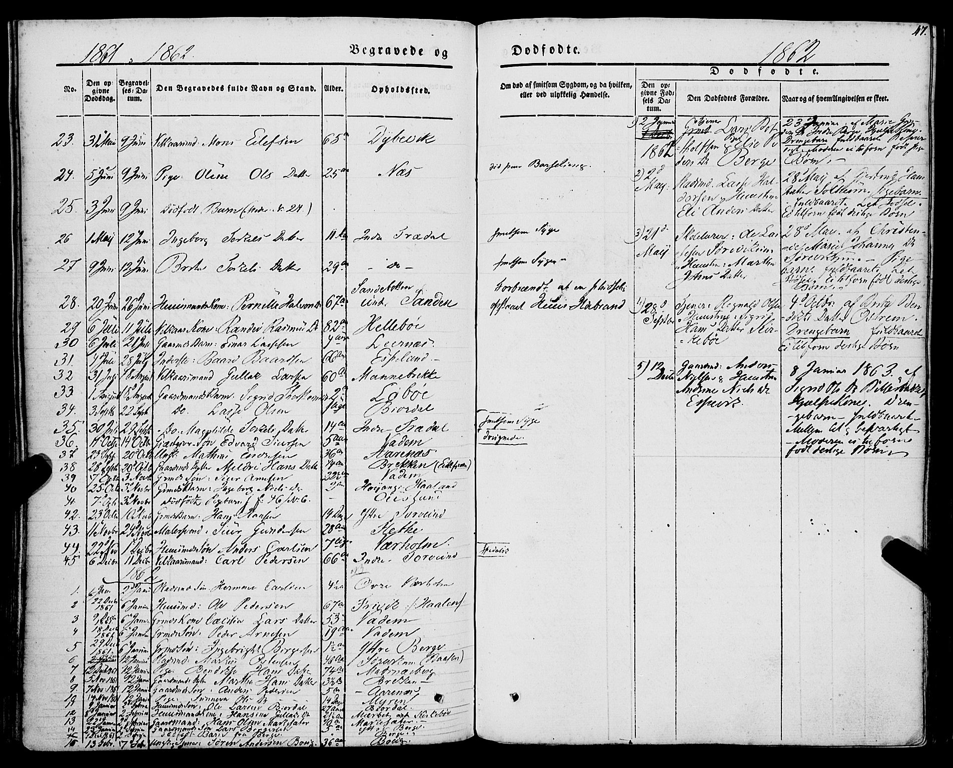 Lavik sokneprestembete, SAB/A-80901: Parish register (official) no. A 3, 1843-1863, p. 47
