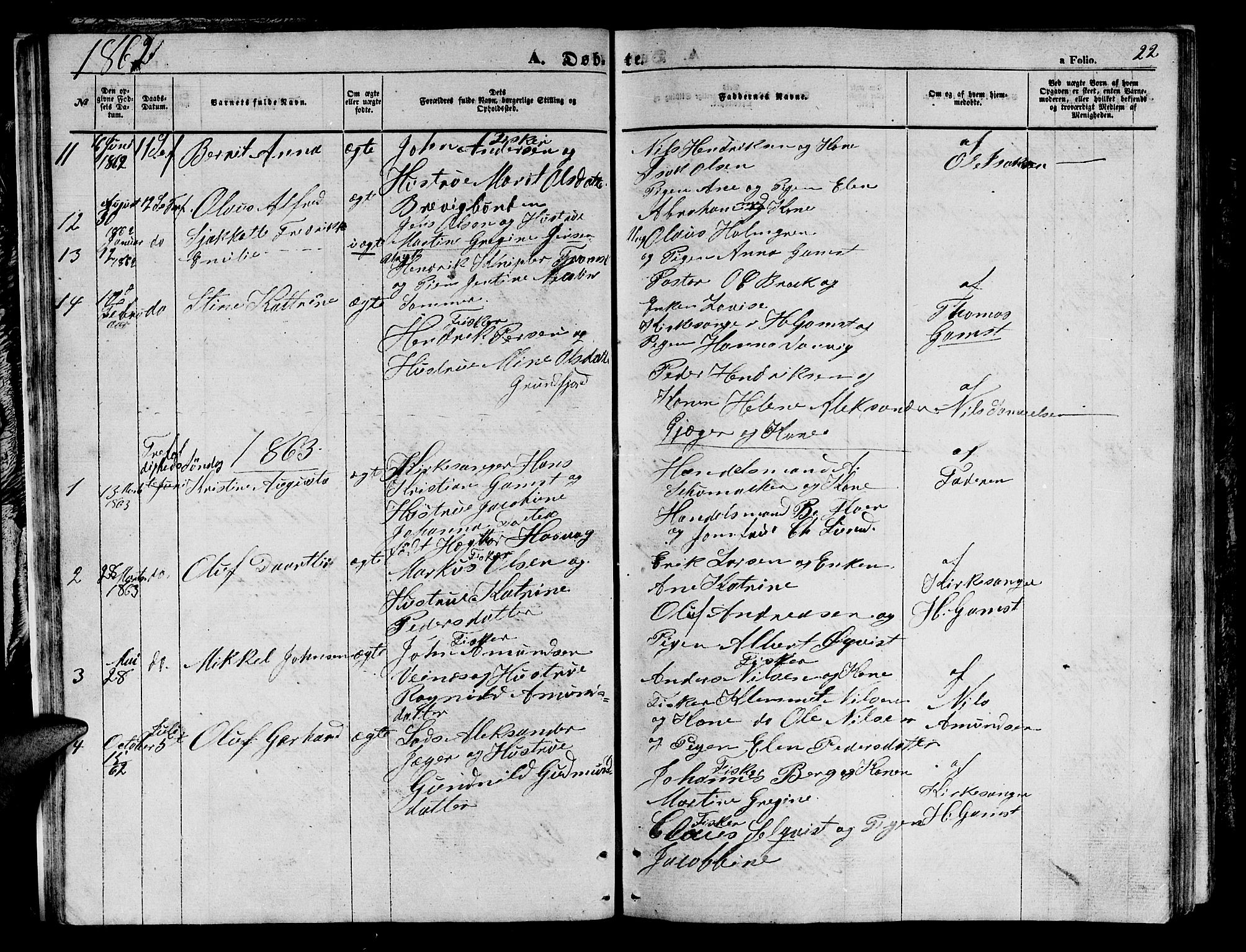 Loppa sokneprestkontor, SATØ/S-1339/H/Hb/L0003klokker: Parish register (copy) no. 3, 1853-1880, p. 22