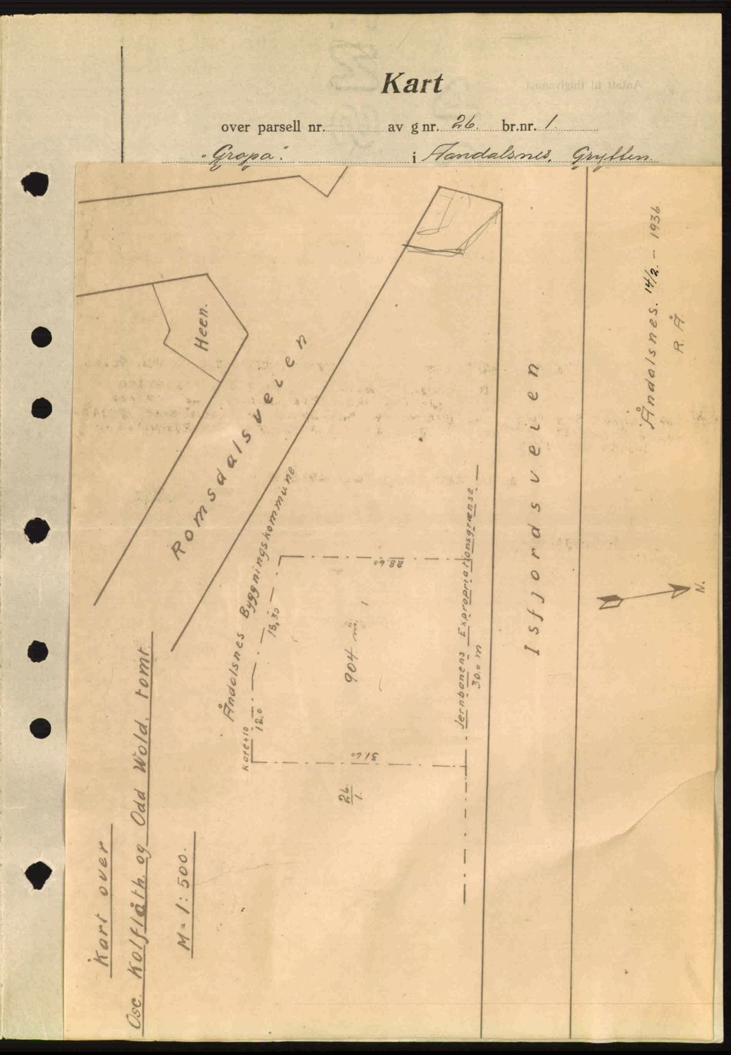 Romsdal sorenskriveri, AV/SAT-A-4149/1/2/2C: Mortgage book no. A1, 1936-1936, Diary no: : 461/1936