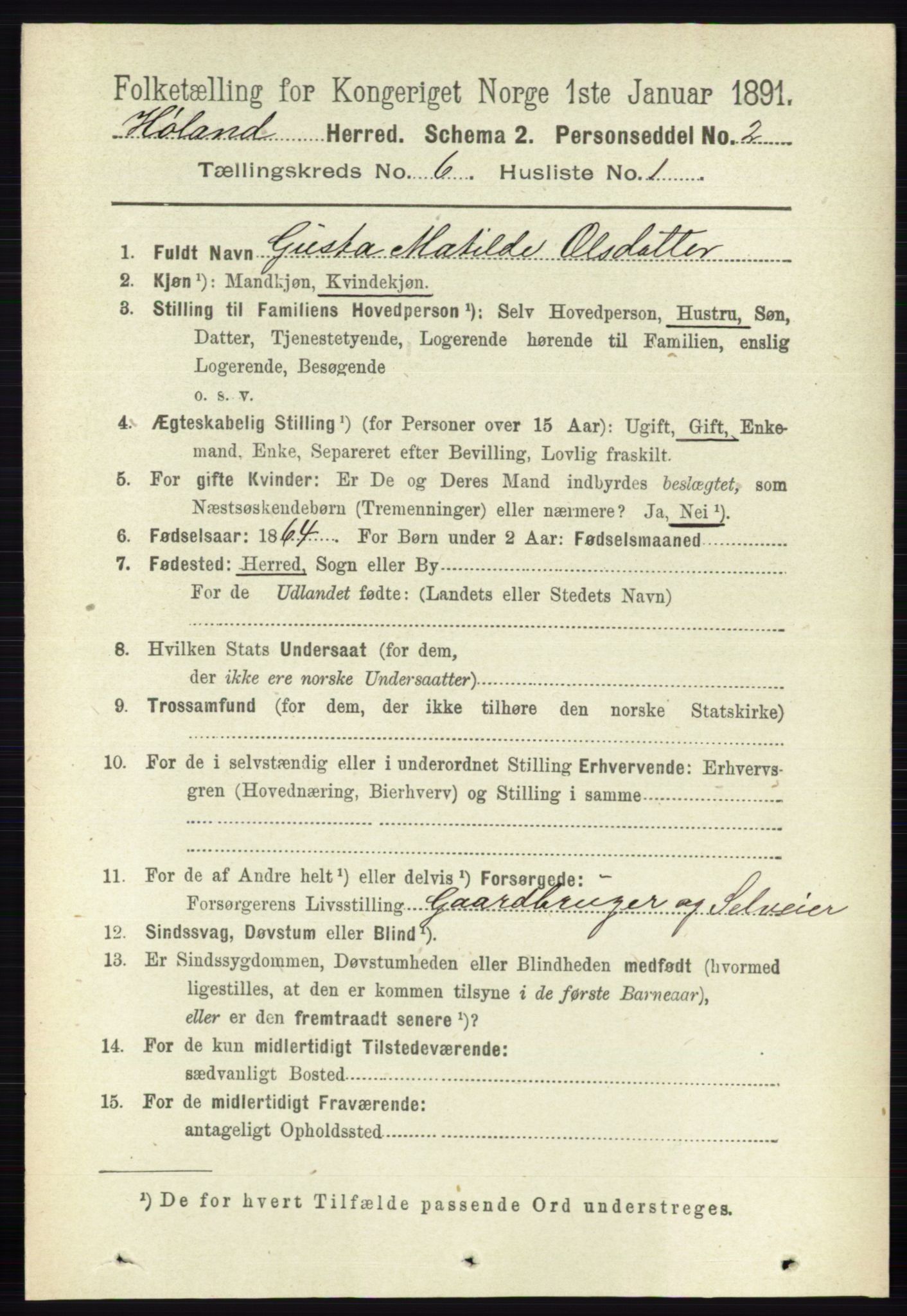 RA, 1891 census for 0221 Høland, 1891, p. 4341