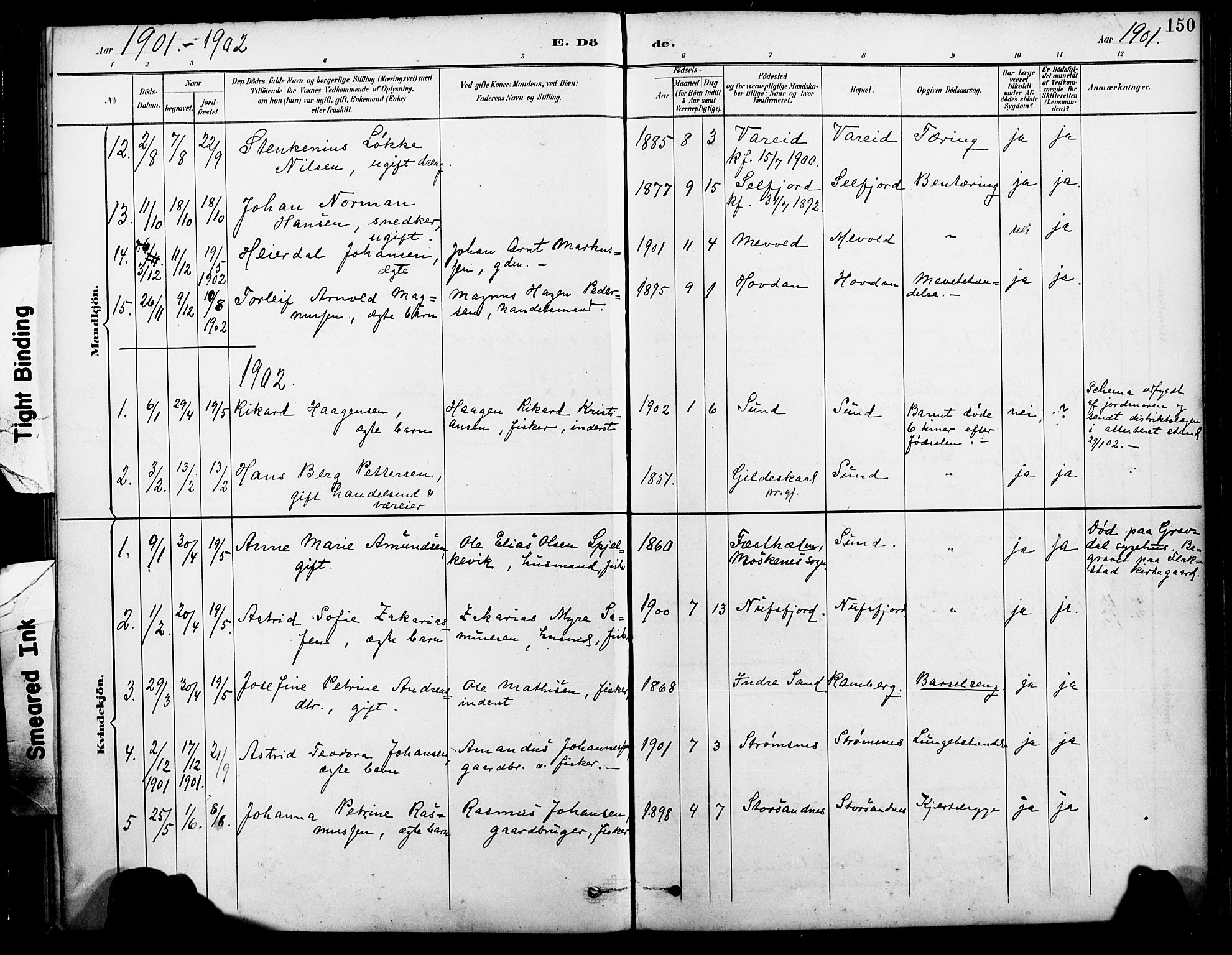 Ministerialprotokoller, klokkerbøker og fødselsregistre - Nordland, SAT/A-1459/885/L1205: Parish register (official) no. 885A06, 1892-1905, p. 150