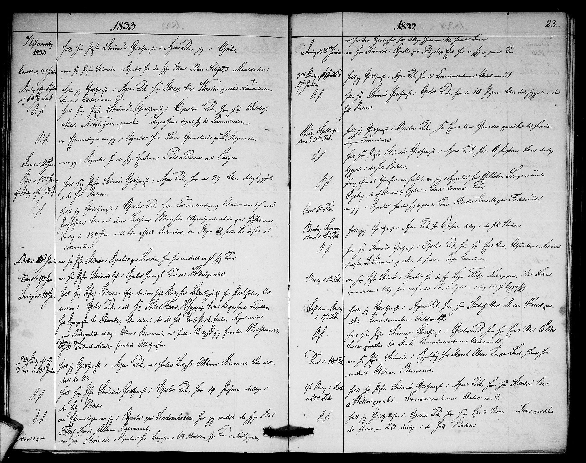 Aker prestekontor kirkebøker, AV/SAO-A-10861/F/L0018: Parish register (official) no. 18, 1829-1853, p. 23