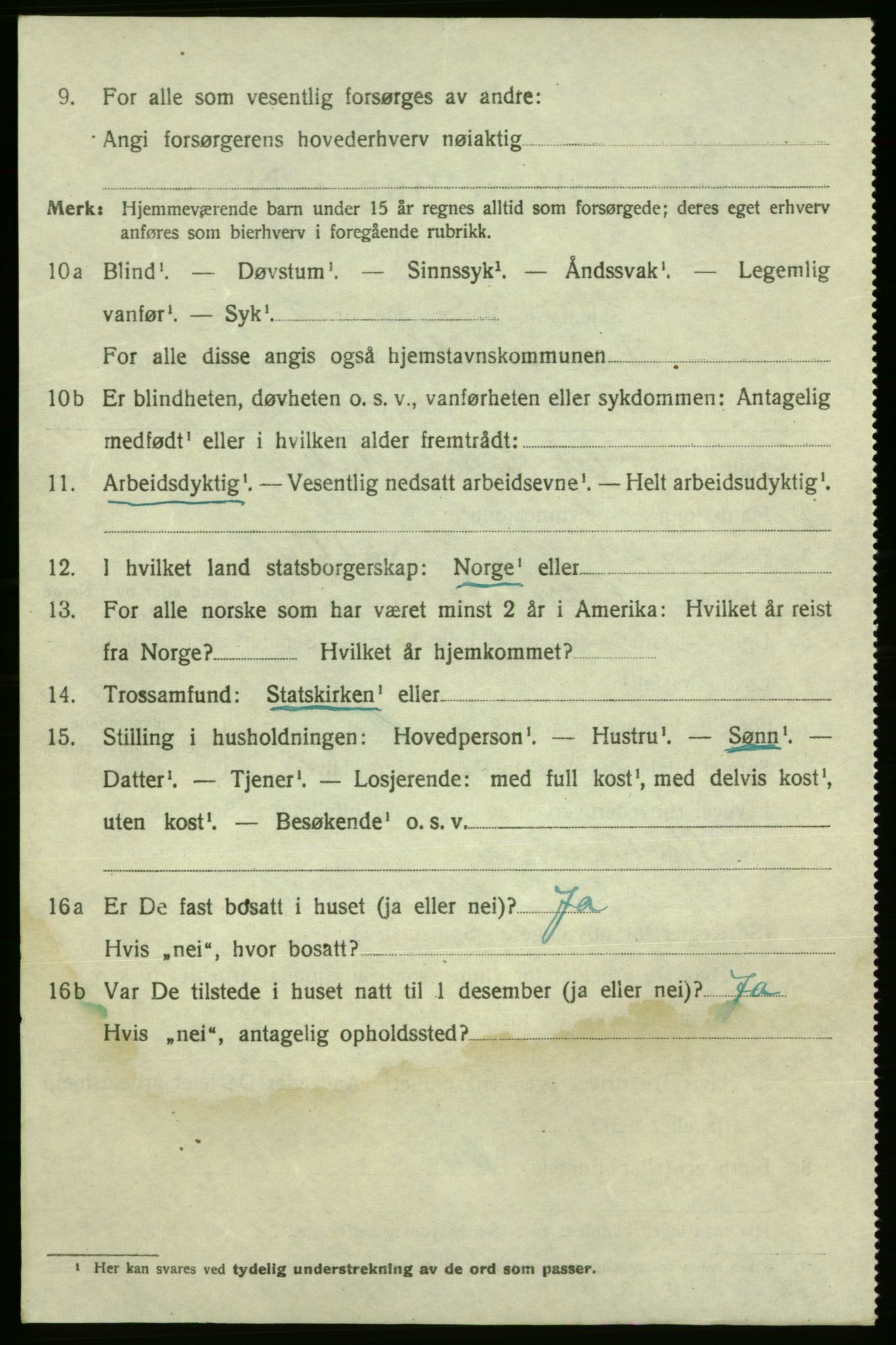 SAO, 1920 census for Fredrikshald, 1920, p. 13085