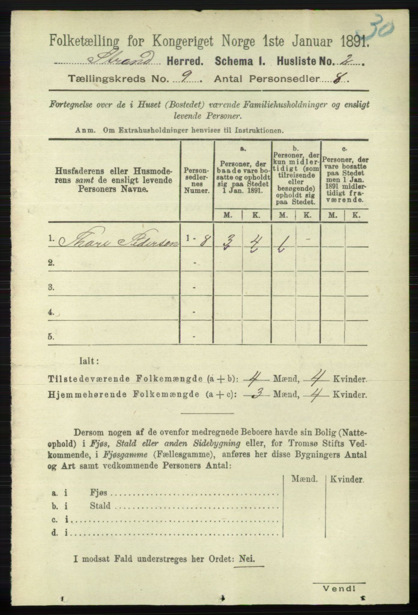 RA, 1891 census for 1130 Strand, 1891, p. 2612