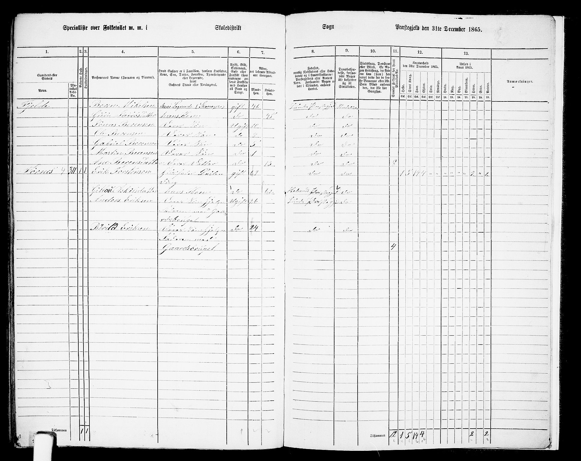 RA, 1865 census for Lund, 1865, p. 117