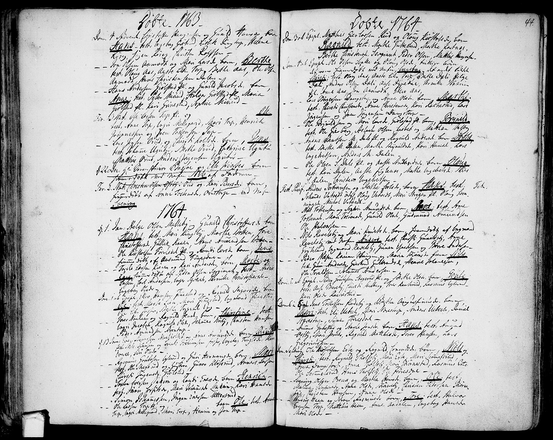 Rakkestad prestekontor Kirkebøker, AV/SAO-A-2008/F/Fa/L0003: Parish register (official) no. I 3, 1752-1777, p. 44