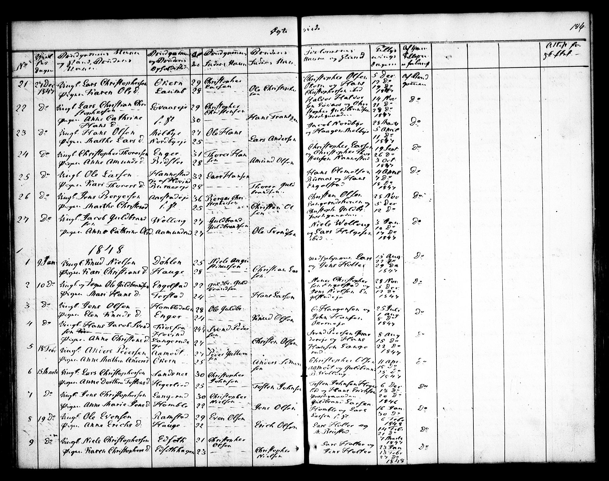 Nannestad prestekontor Kirkebøker, SAO/A-10414a/F/Fa/L0010: Parish register (official) no. I 10, 1840-1850, p. 186
