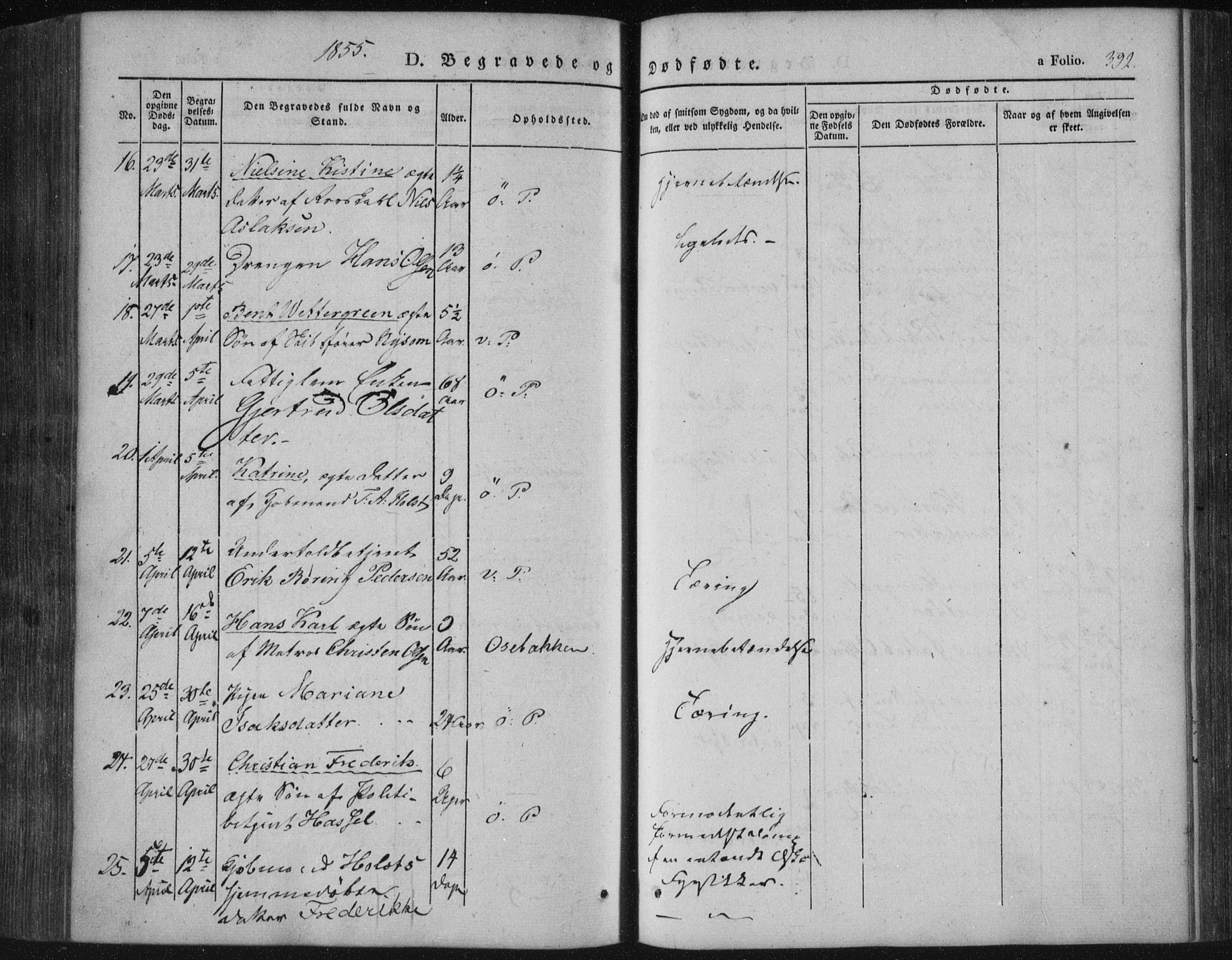 Porsgrunn kirkebøker , AV/SAKO-A-104/F/Fa/L0006: Parish register (official) no. 6, 1841-1857, p. 392