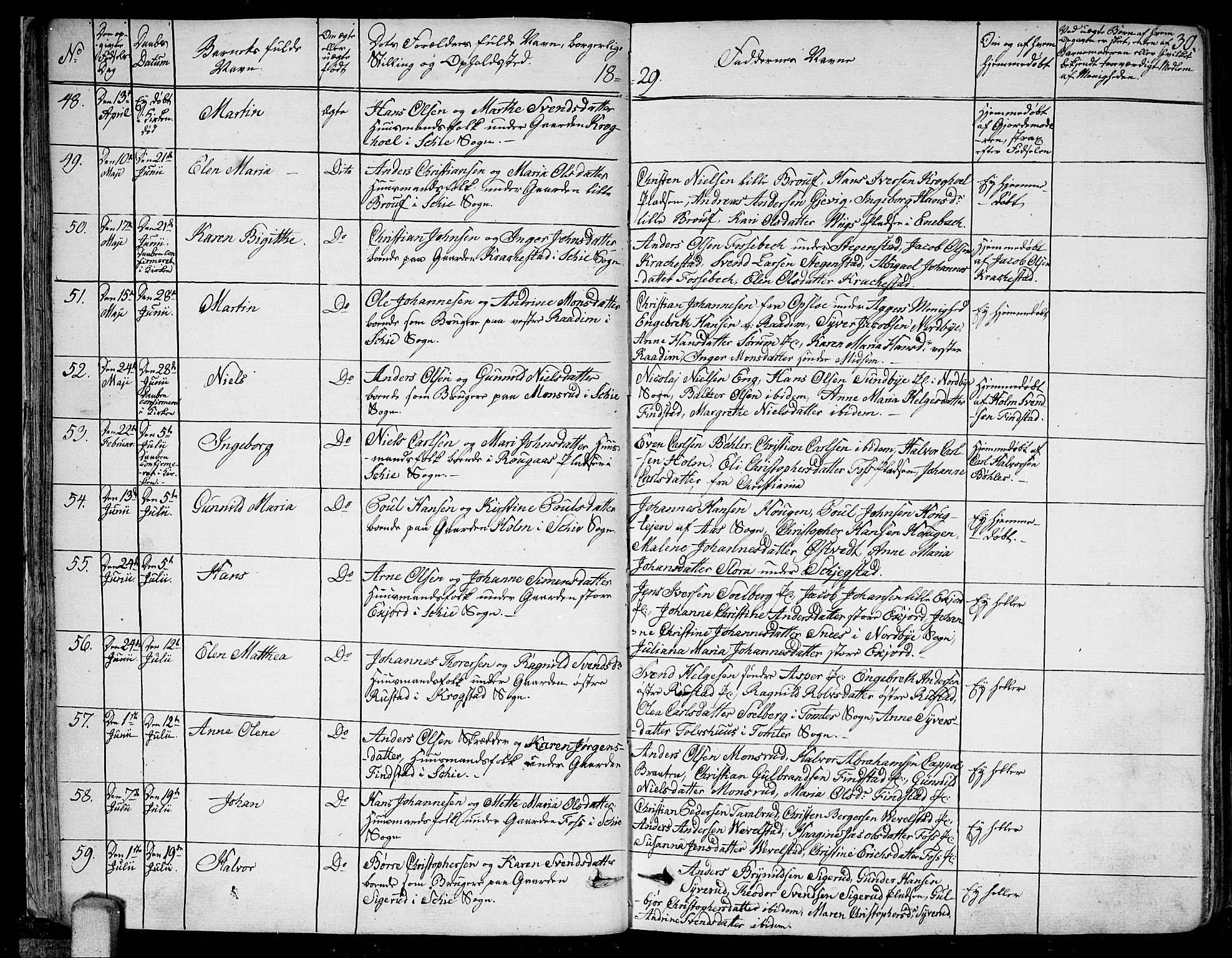 Kråkstad prestekontor Kirkebøker, SAO/A-10125a/F/Fa/L0004: Parish register (official) no. I 4, 1825-1837, p. 30
