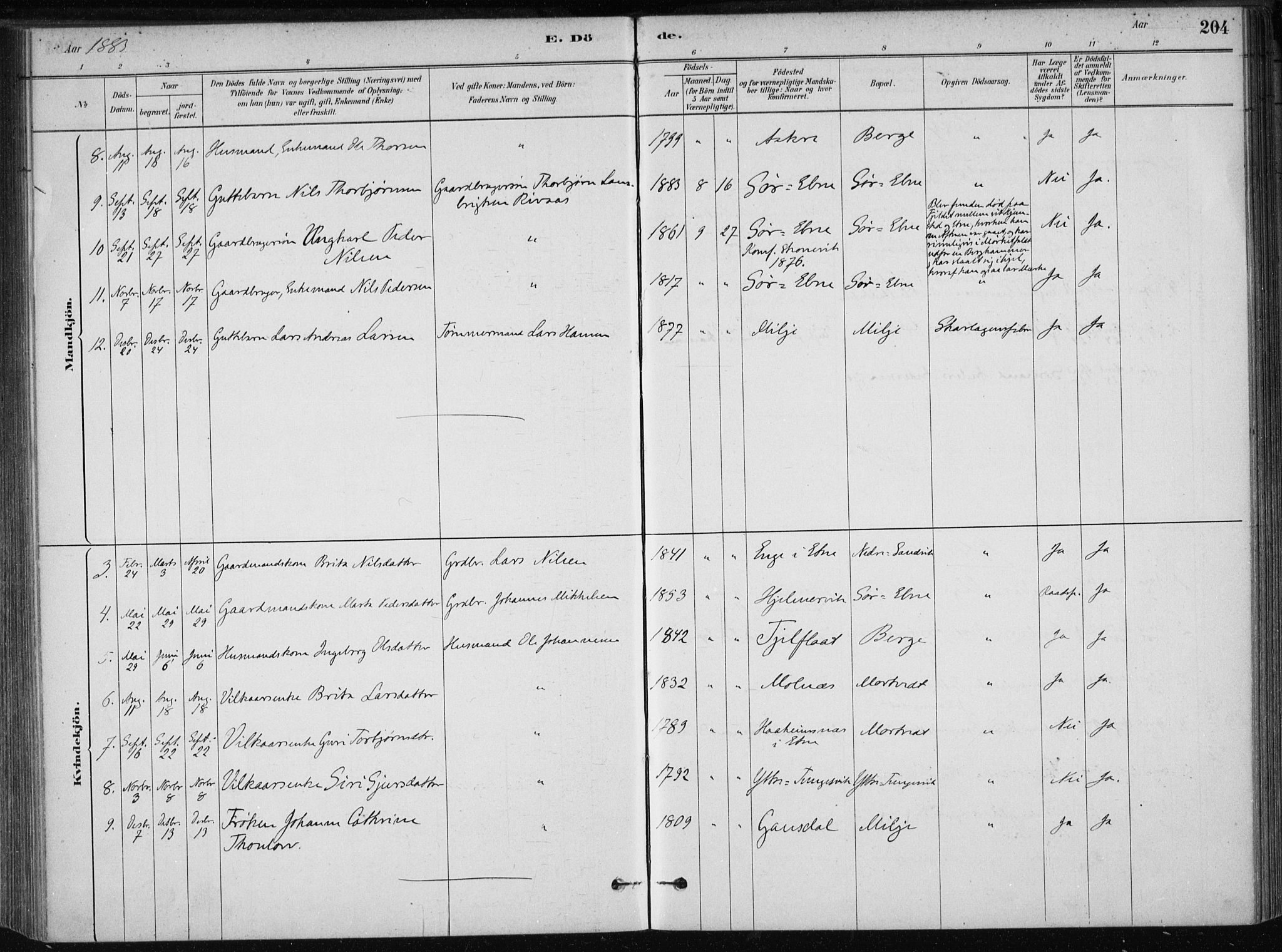 Skånevik sokneprestembete, SAB/A-77801/H/Haa: Parish register (official) no. B 1, 1879-1914, p. 204