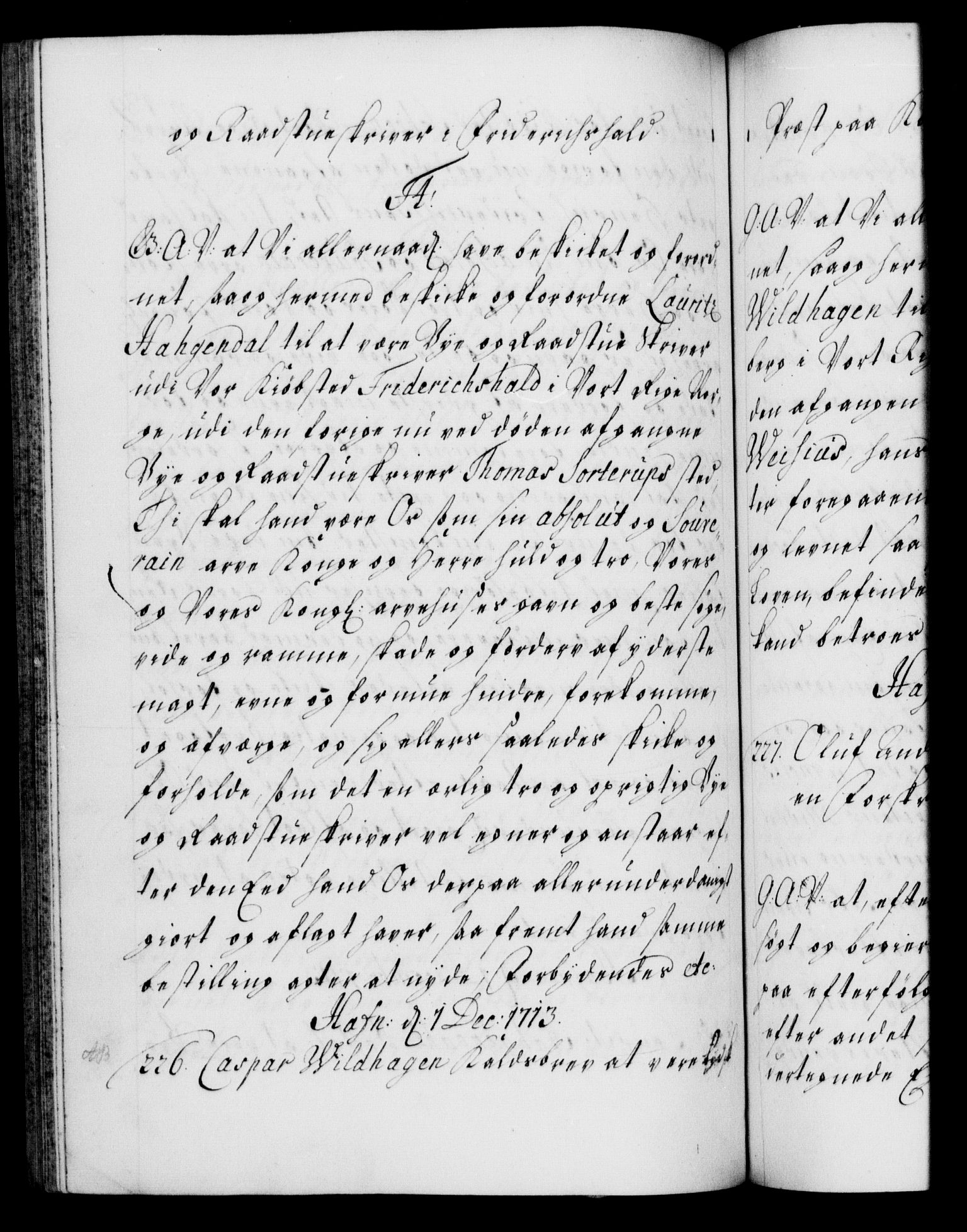Danske Kanselli 1572-1799, AV/RA-EA-3023/F/Fc/Fca/Fcaa/L0021: Norske registre, 1712-1715, p. 189b