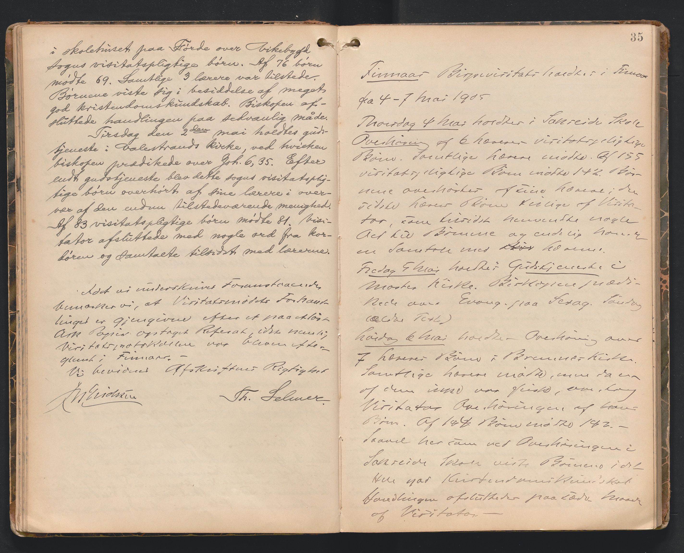 Søndre Sunnhordland prosti, AV/SAB-A-99913/F/L0002: Visitasprotokoll, 1895-1967, p. 34b-35a