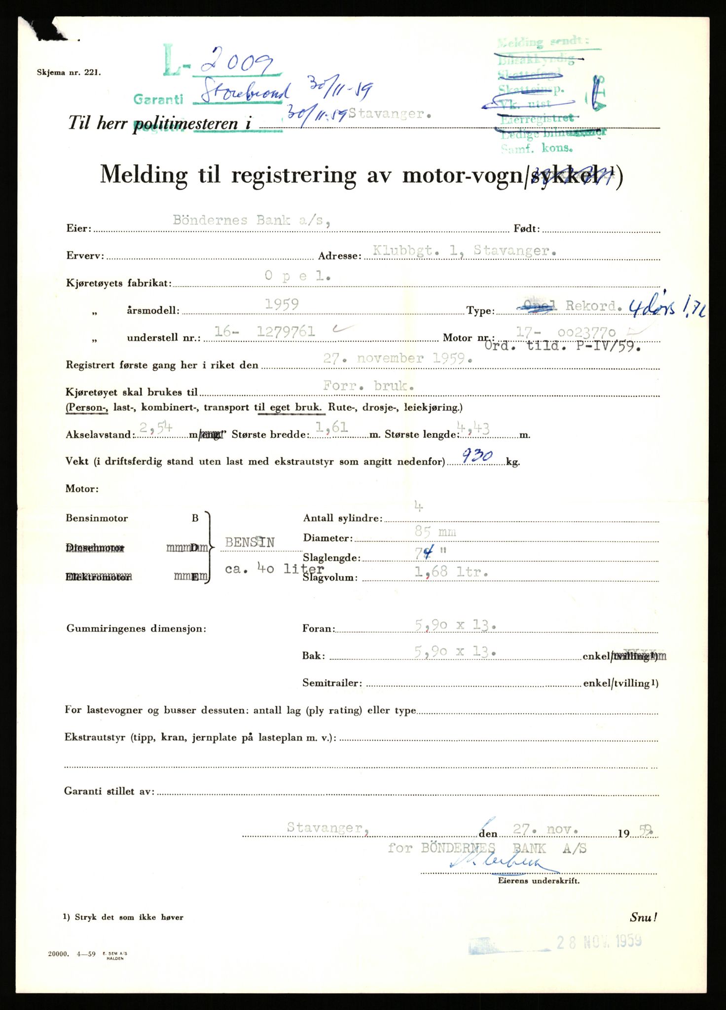 Stavanger trafikkstasjon, AV/SAST-A-101942/0/F/L0006: L-1700 - L-2149, 1930-1971, p. 1283