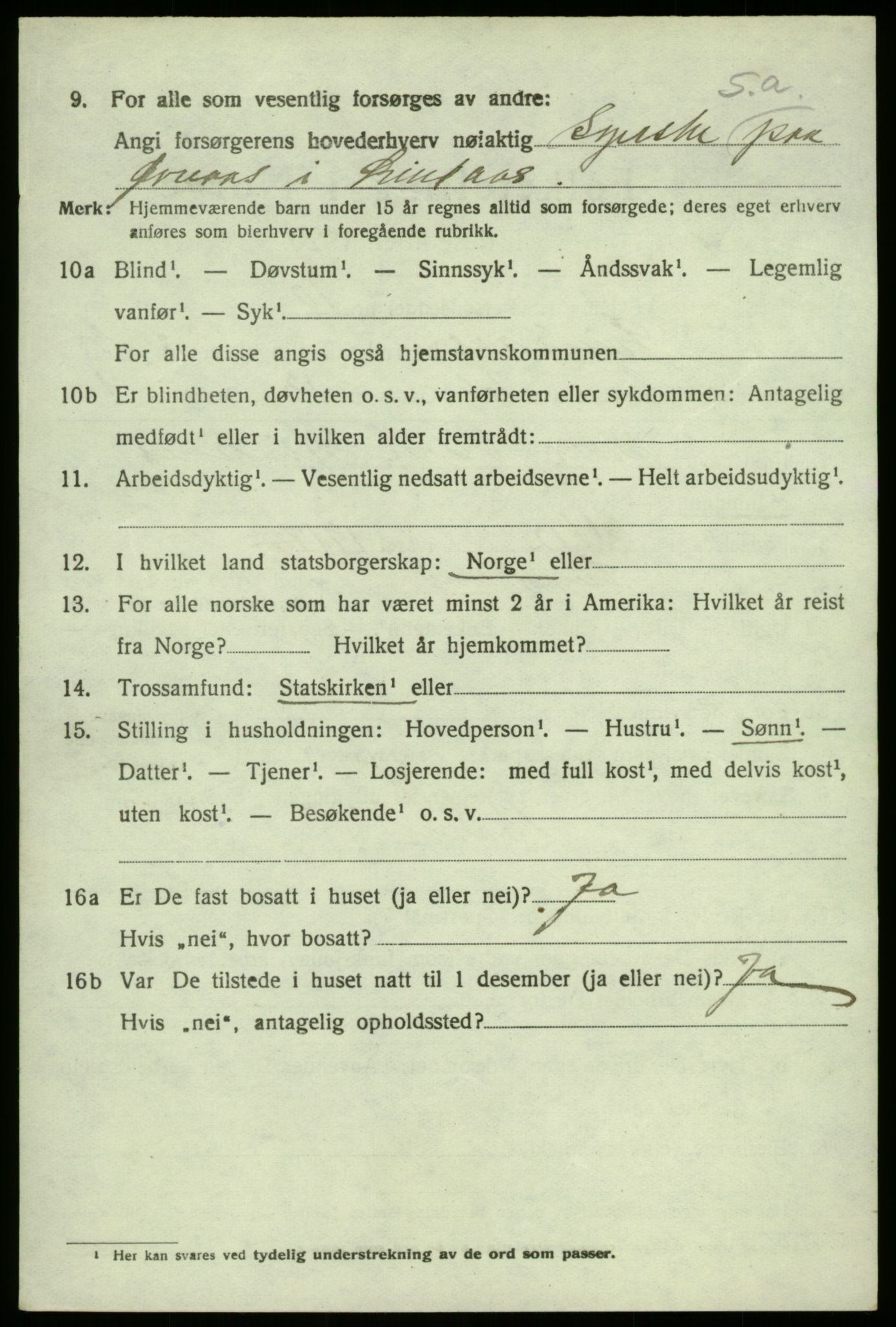 SAB, 1920 census for Lindås, 1920, p. 2230