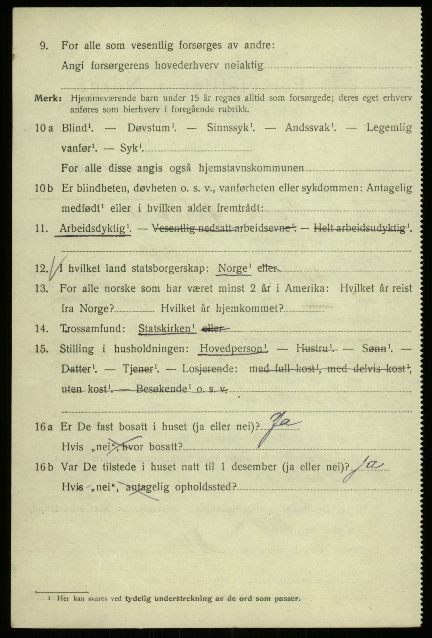 SAB, 1920 census for Bergen, 1920, p. 114163