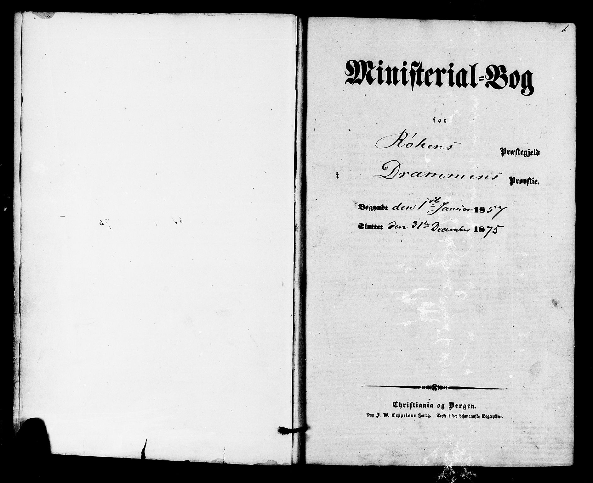 Røyken kirkebøker, SAKO/A-241/F/Fa/L0006: Parish register (official) no. 6, 1857-1875, p. 1
