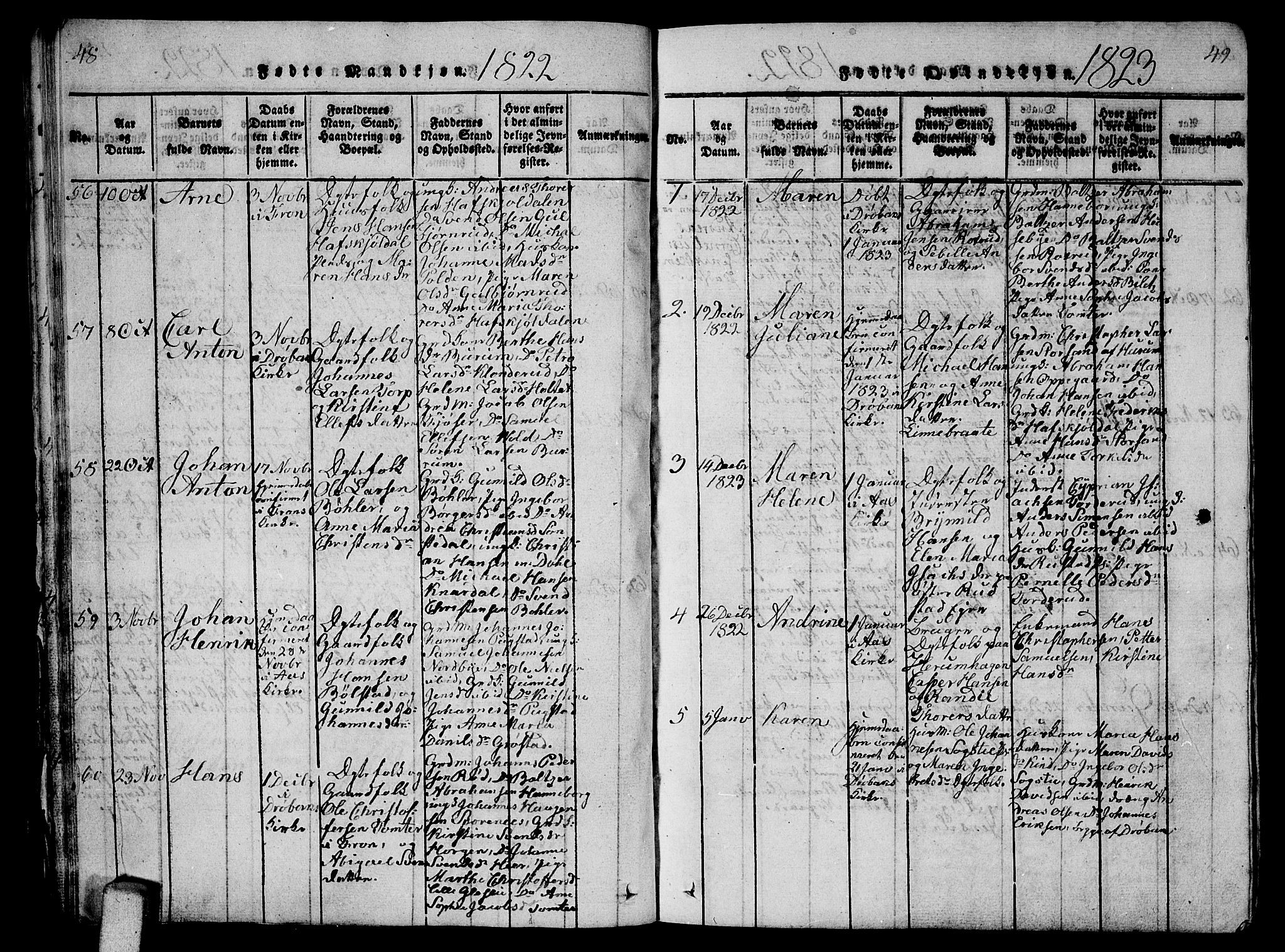 Ås prestekontor Kirkebøker, SAO/A-10894/G/Ga/L0002: Parish register (copy) no. I 2, 1820-1836, p. 48-49