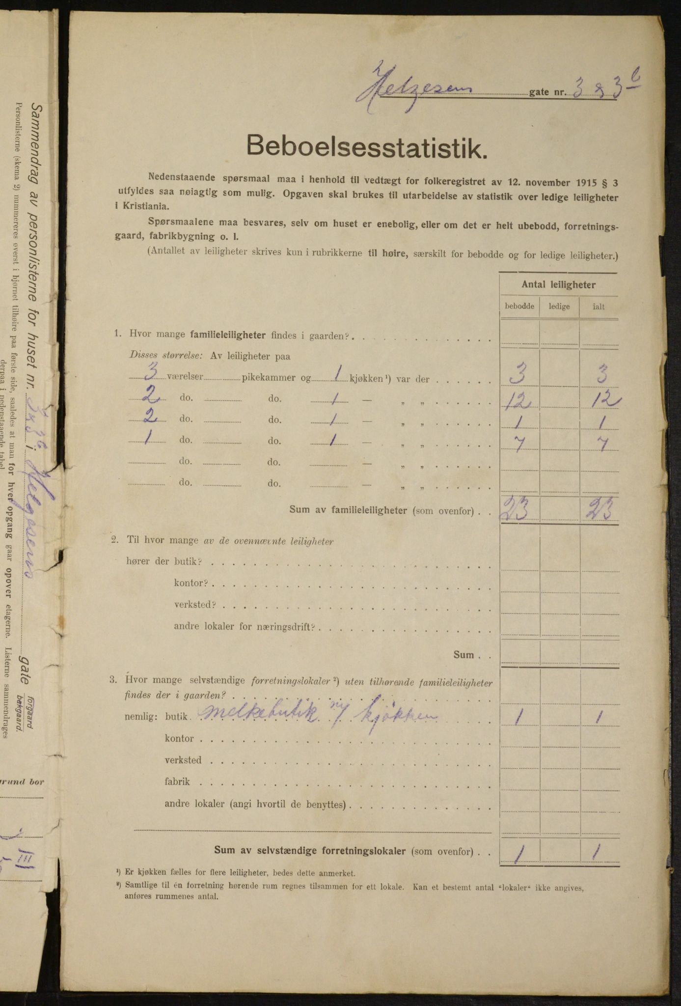 OBA, Municipal Census 1916 for Kristiania, 1916, p. 38057