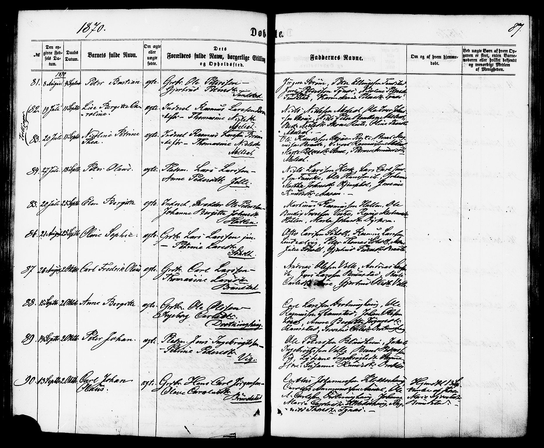 Ministerialprotokoller, klokkerbøker og fødselsregistre - Møre og Romsdal, AV/SAT-A-1454/522/L0314: Parish register (official) no. 522A09, 1863-1877, p. 87