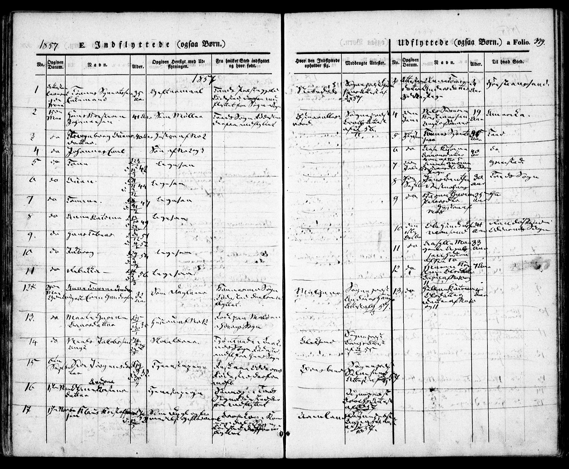 Høvåg sokneprestkontor, SAK/1111-0025/F/Fa/L0003: Parish register (official) no. A 3, 1843-1858, p. 379