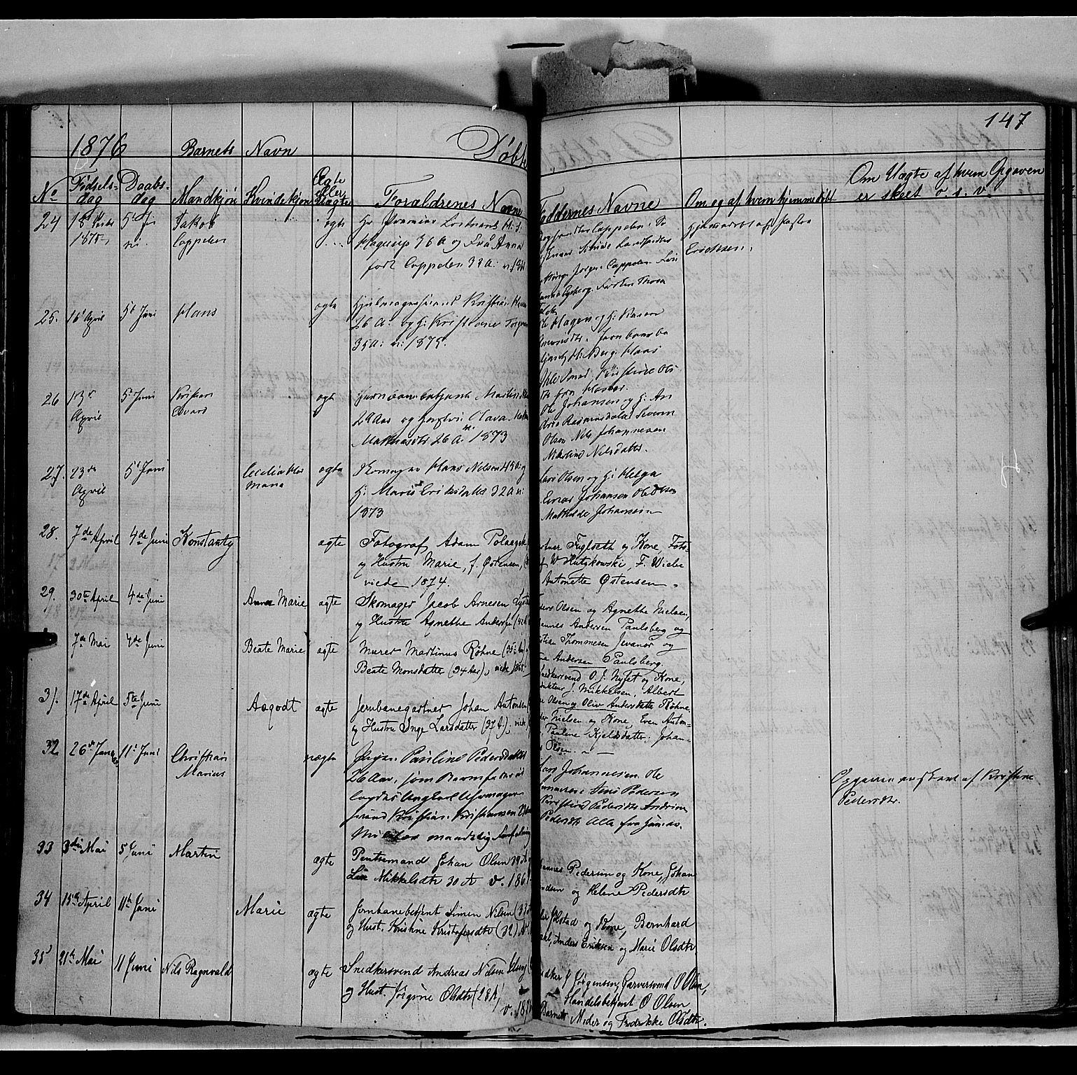 Vang prestekontor, Hedmark, AV/SAH-PREST-008/H/Ha/Haa/L0011: Parish register (official) no. 11, 1852-1877, p. 147