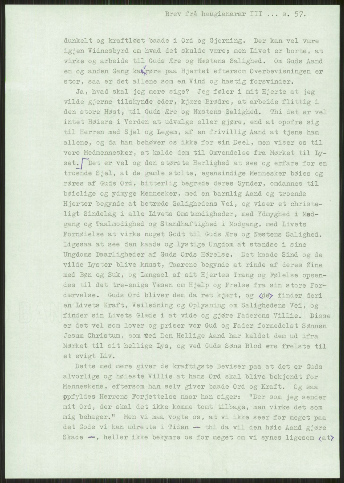 Samlinger til kildeutgivelse, Haugianerbrev, AV/RA-EA-6834/F/L0003: Haugianerbrev III: 1822-1826, 1822-1826, p. 57