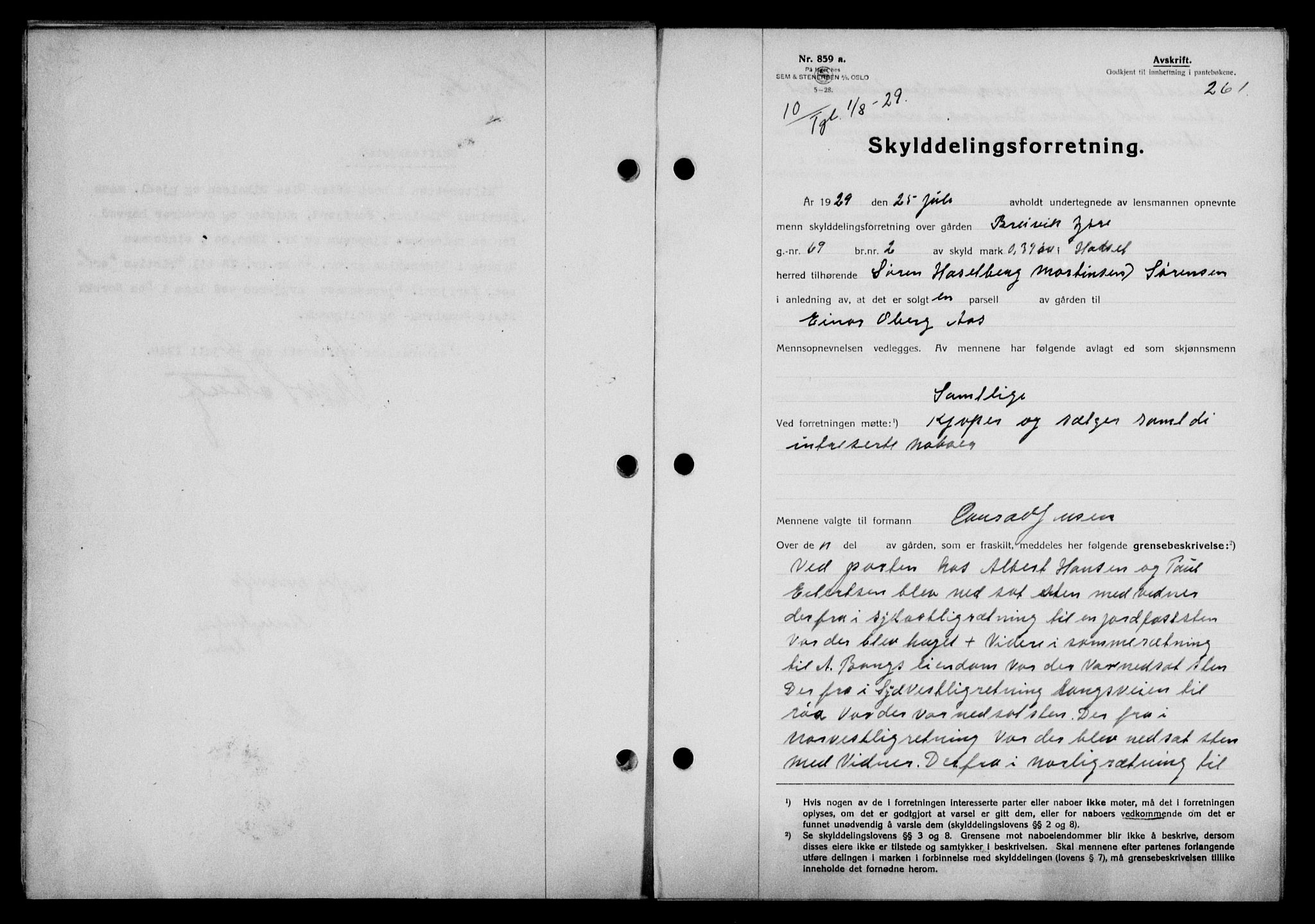 Vesterålen sorenskriveri, SAT/A-4180/1/2/2Ca/L0049: Mortgage book no. 42, 1929-1929, Deed date: 01.08.1929