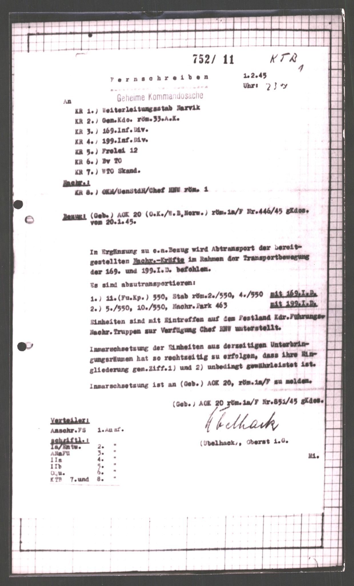 Forsvarets Overkommando. 2 kontor. Arkiv 11.4. Spredte tyske arkivsaker, AV/RA-RAFA-7031/D/Dar/Dara/L0002: Krigsdagbøker for 20. Gebirgs-Armee-Oberkommando (AOK 20), 1945, p. 389