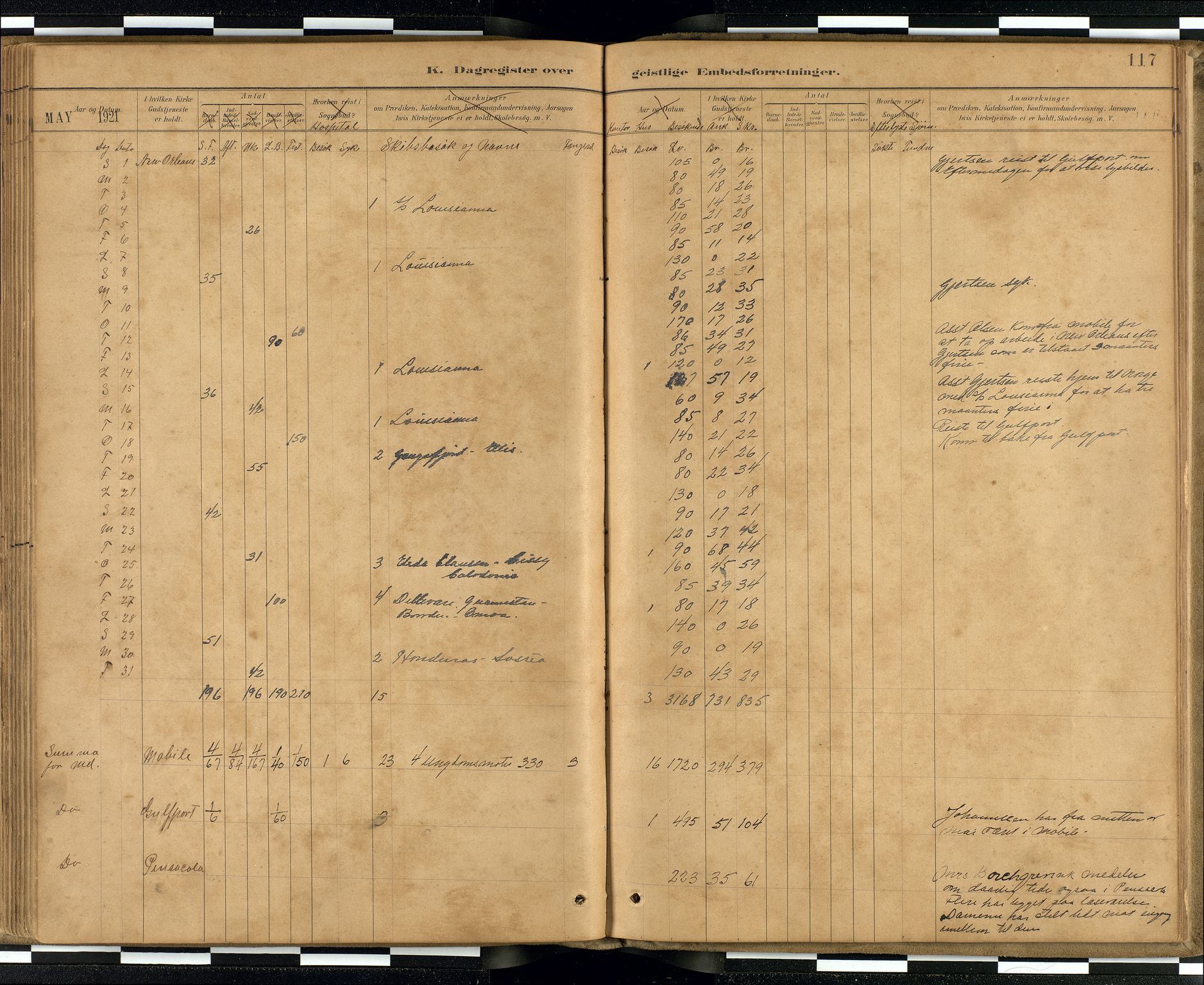 Den norske sjømannsmisjon i utlandet / Quebec (Canada) samt Pensacola--Savannah-Mobile-New Orleans-Gulfport (Gulfhamnene i USA), SAB/SAB/PA-0114/H/Ha/L0001: Parish register (official) no. A 1, 1887-1924, p. 116b-117a