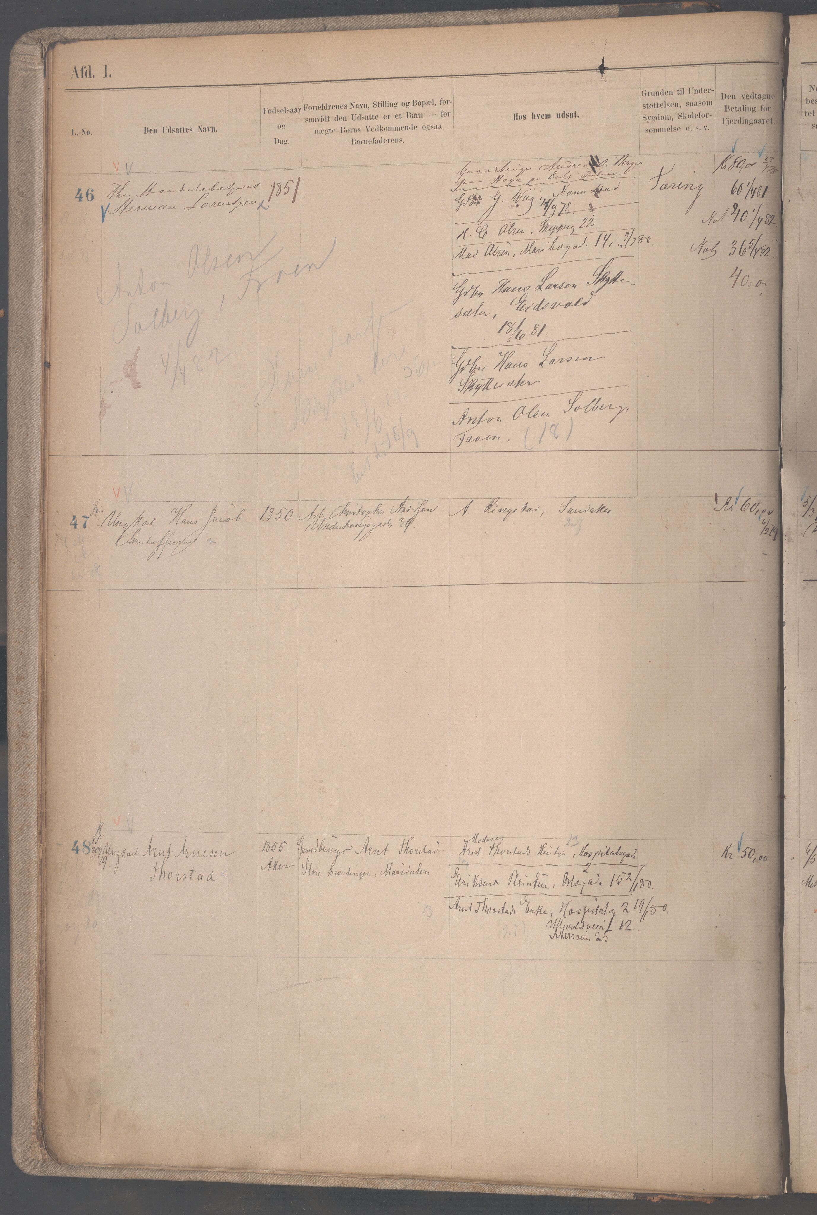 Fattigvesenet, OBA/A-20045/H/Hb/L0002: Manntallsprotokoll. Mnr. 1-665, 1879-1887, p. 14a