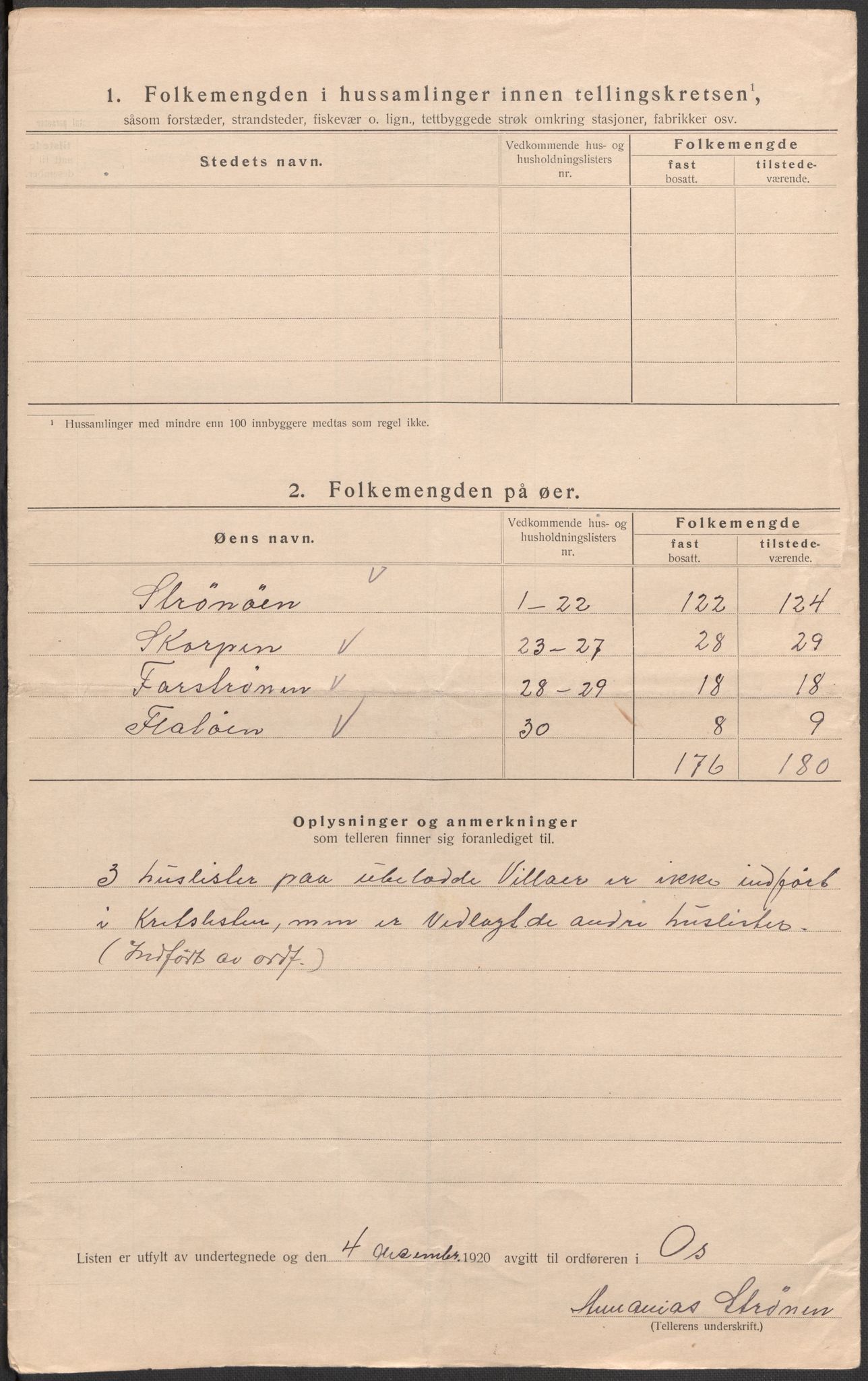 SAB, 1920 census for Os, 1920, p. 13