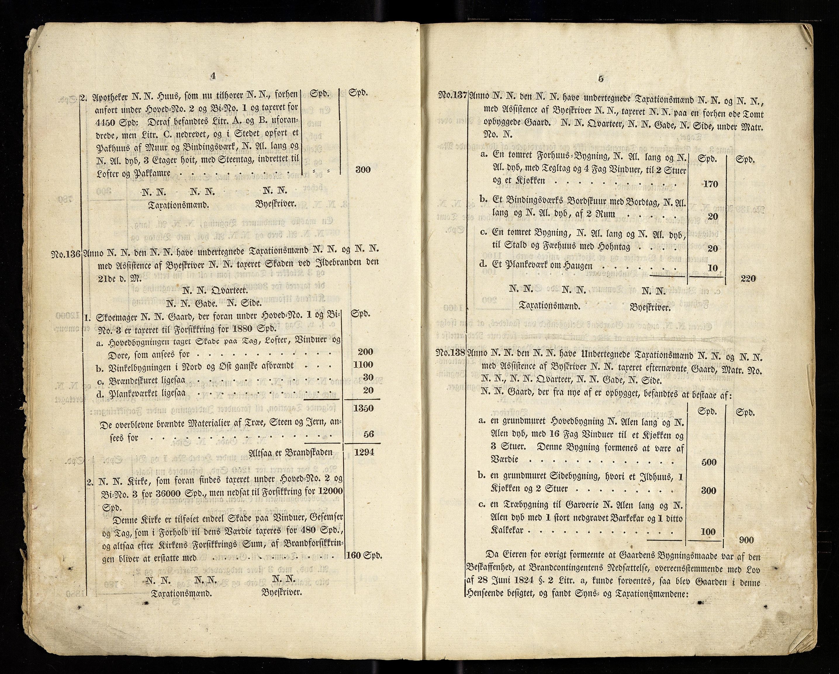 Branntakstprotokoller for Molde, ROMS/R.Ark.1415/F/L0001: Branntakstprotokoller for Molde: 1827-1837, 1827-1837