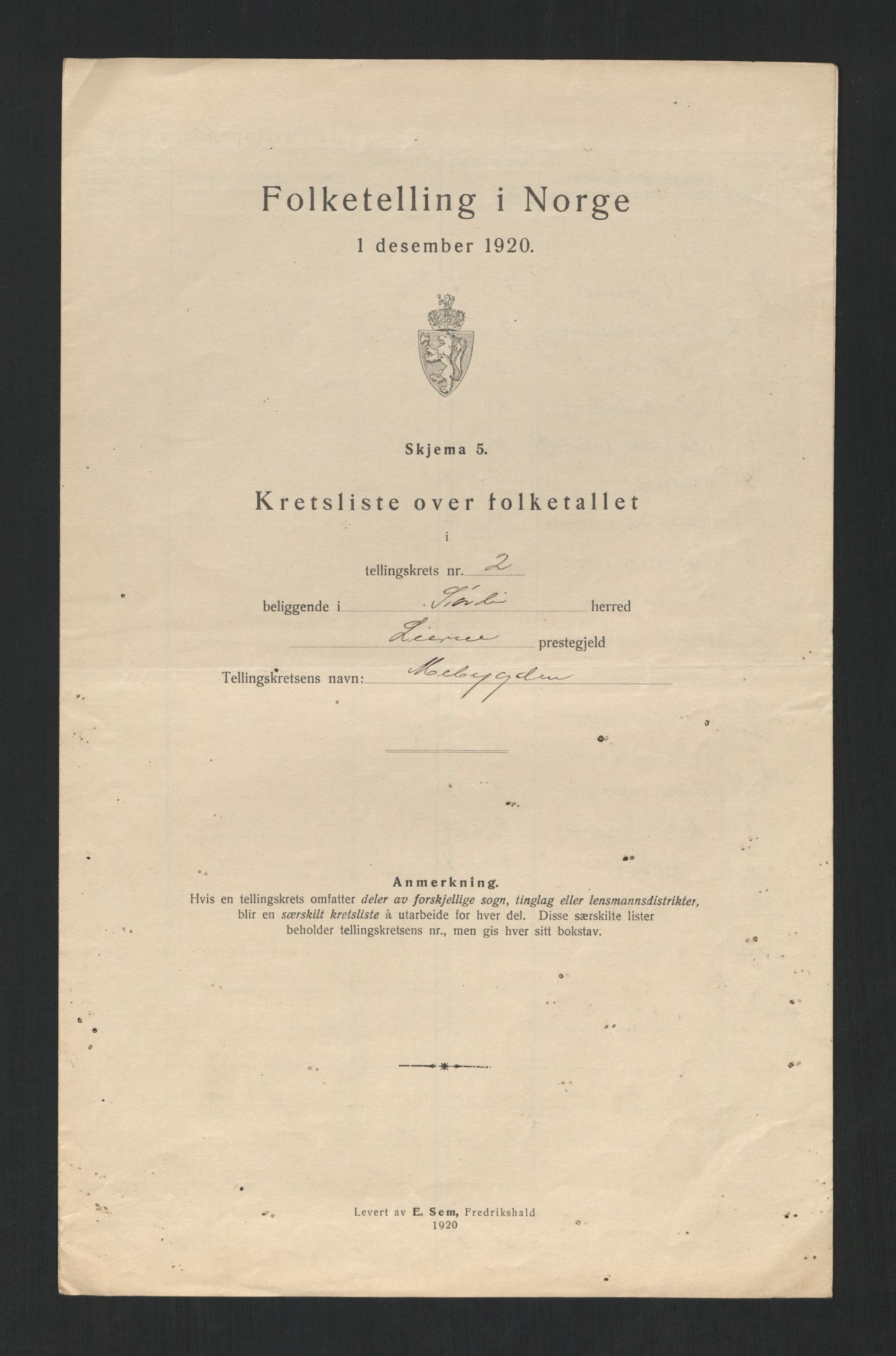 SAT, 1920 census for Sørli, 1920, p. 11