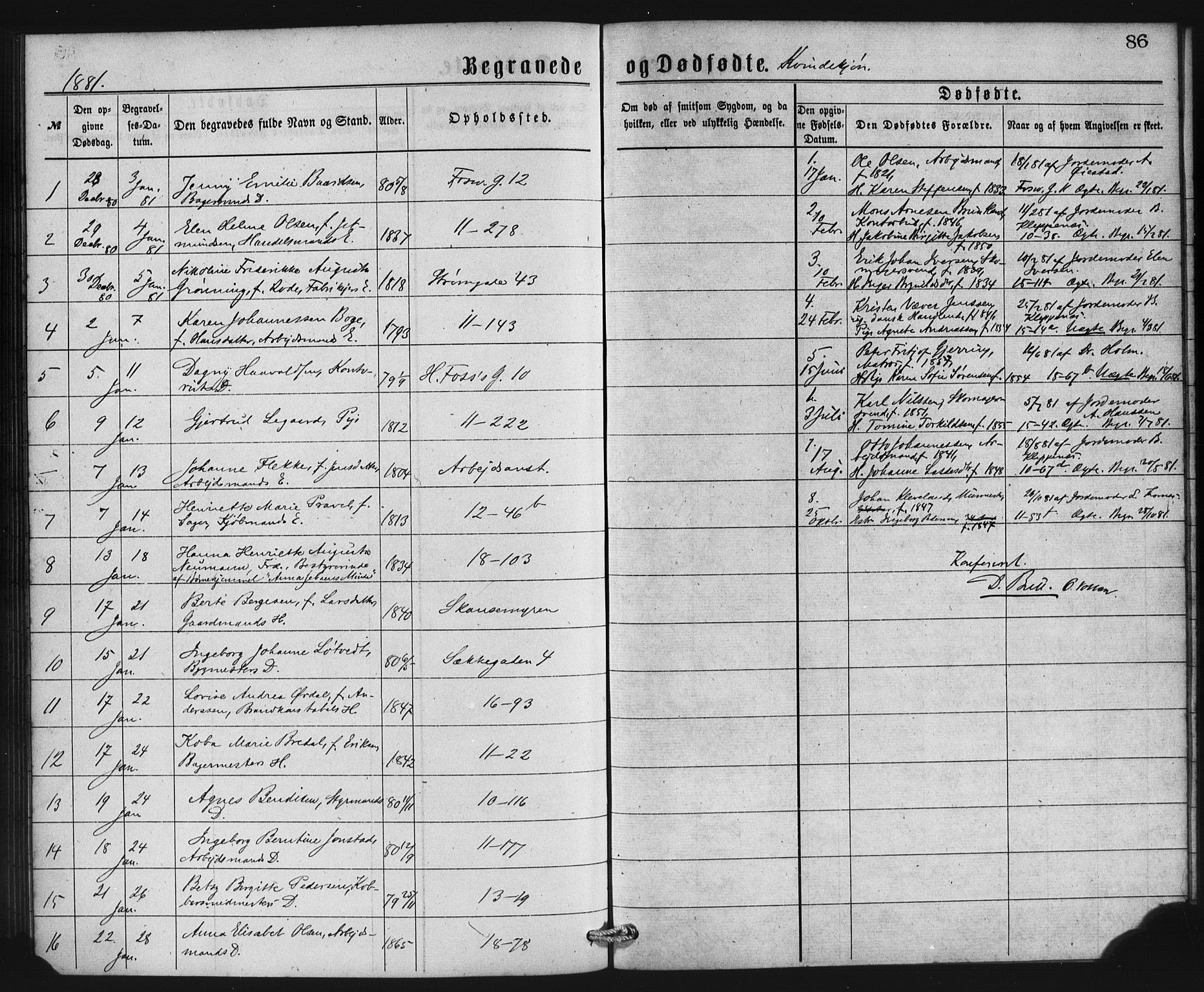 Domkirken sokneprestembete, SAB/A-74801/H/Haa: Parish register (official) no. E 4, 1877-1881, p. 86