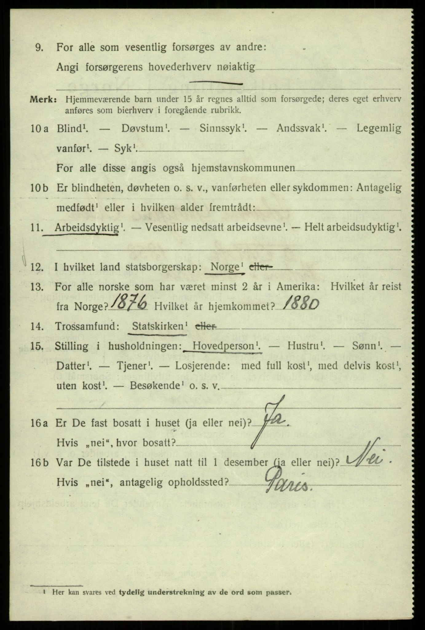 SAB, 1920 census for Bergen, 1920, p. 73501