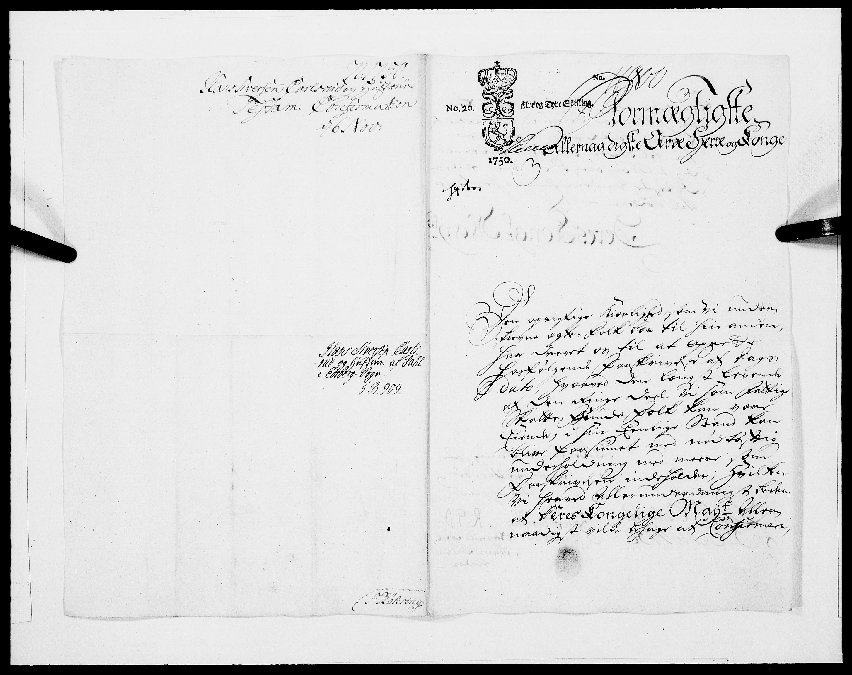 Danske Kanselli 1572-1799, AV/RA-EA-3023/F/Fc/Fcc/Fcca/L0156: Norske innlegg 1572-1799, 1750, p. 456