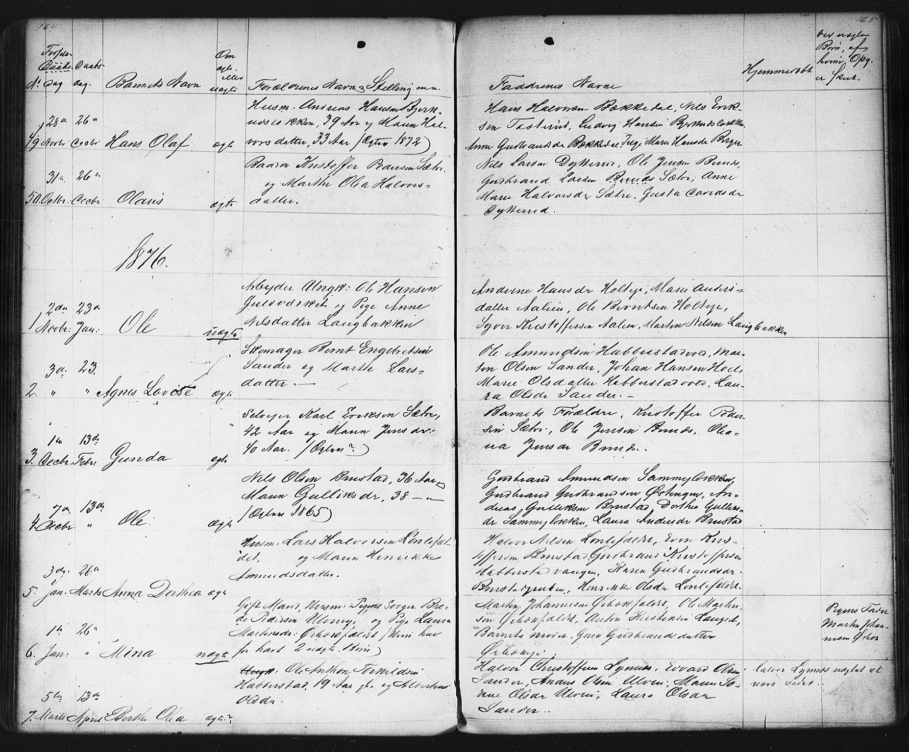 Eidsvoll prestekontor Kirkebøker, SAO/A-10888/G/Gb/L0001: Parish register (copy) no. II 1, 1861-1877, p. 164-165