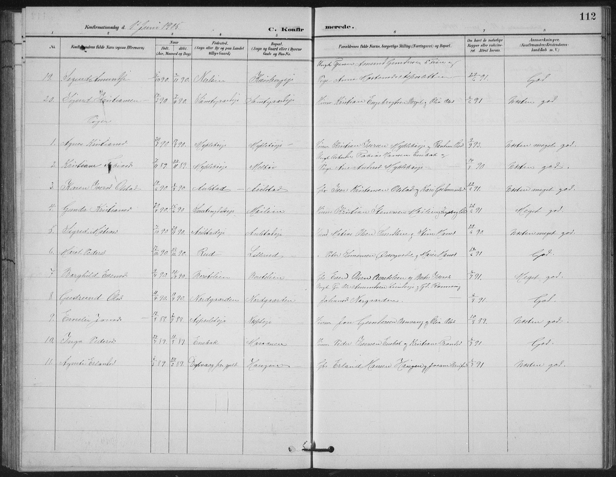 Vestre Gausdal prestekontor, AV/SAH-PREST-094/H/Ha/Hab/L0004: Parish register (copy) no. 4, 1898-1939, p. 112