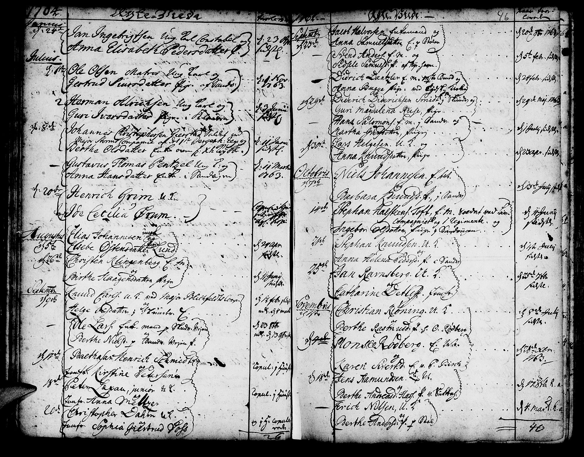 Korskirken sokneprestembete, SAB/A-76101/H/Haa/L0009: Parish register (official) no. A 9, 1743-1861, p. 46