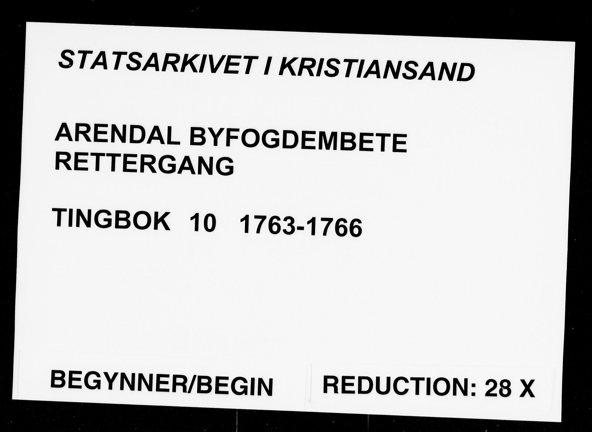 Arendal byfogd, AV/SAK-1222-0001/F/Fa/L0010: Justisprotokoll for Arendal og Risør, 1763-1766