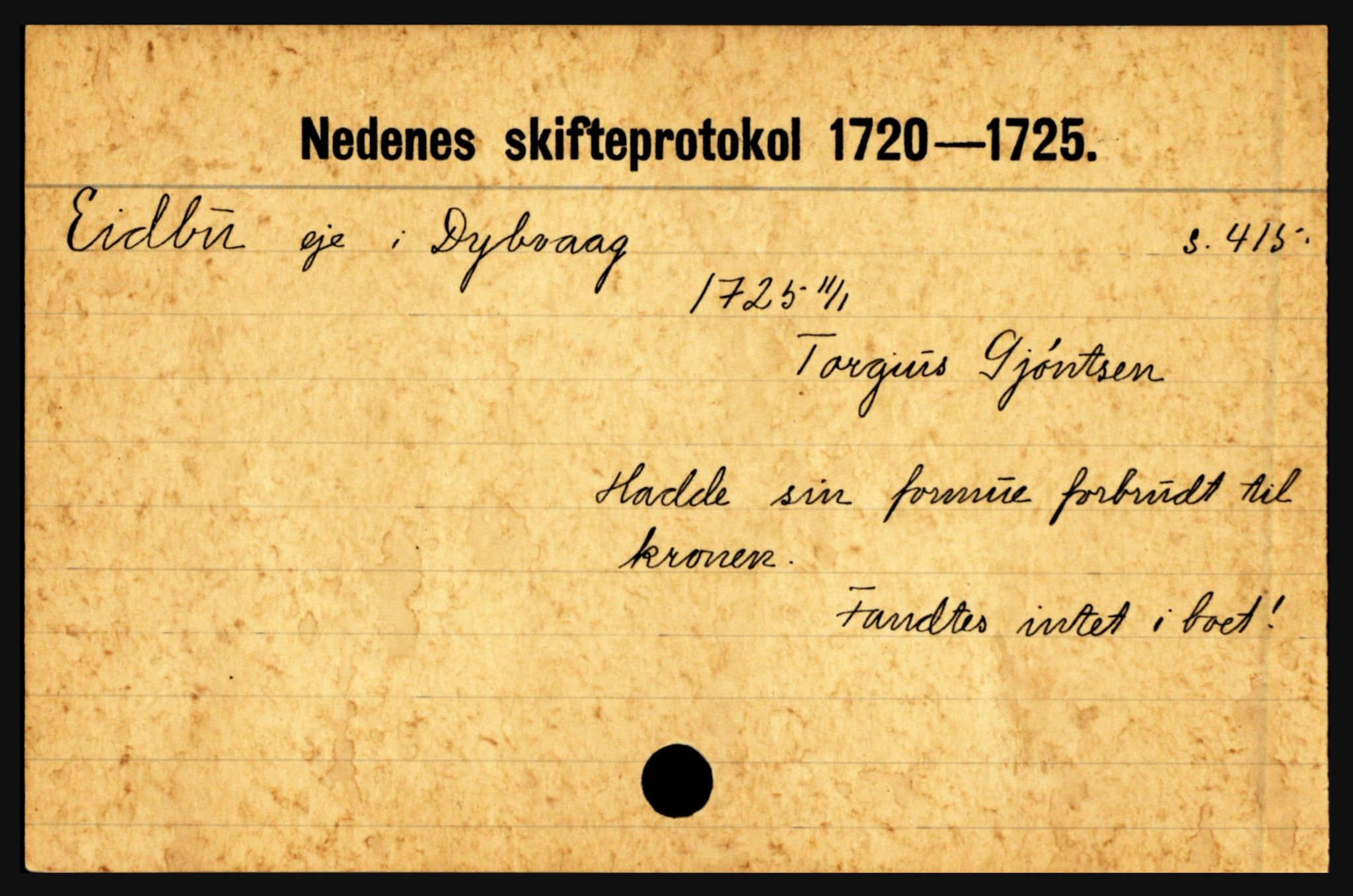 Nedenes sorenskriveri før 1824, AV/SAK-1221-0007/H, p. 5697